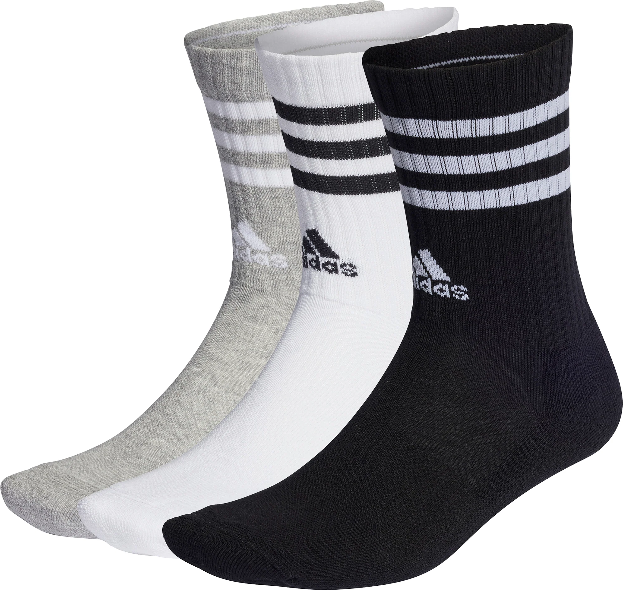 adidas 3 Stripes Cushioned (3 Pack) Crew Socks - Multi