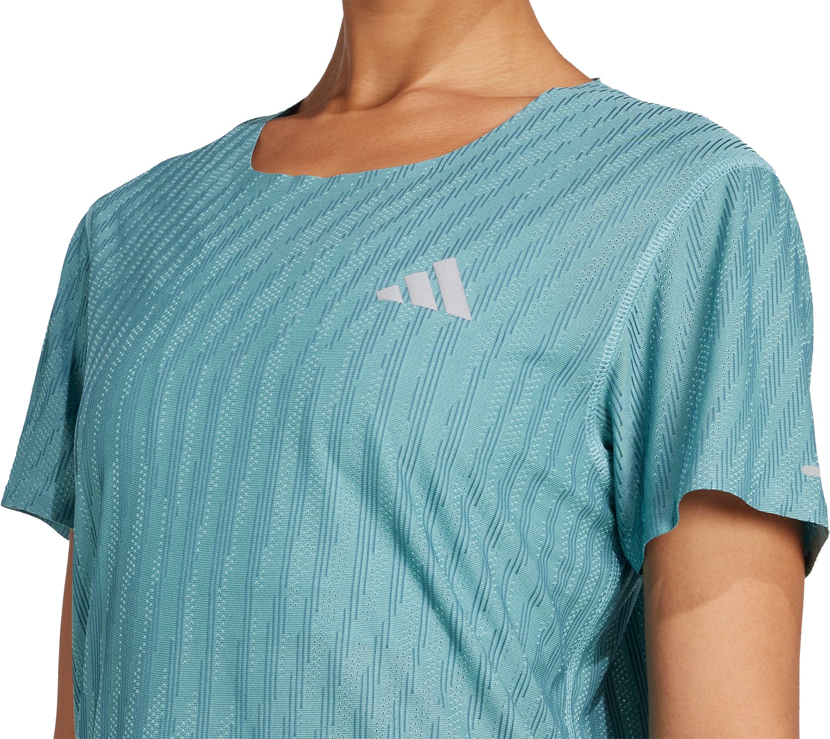 adidas Adi365 ClimaCool+ Short Sleeve Womens Running Top - Green - Image 3