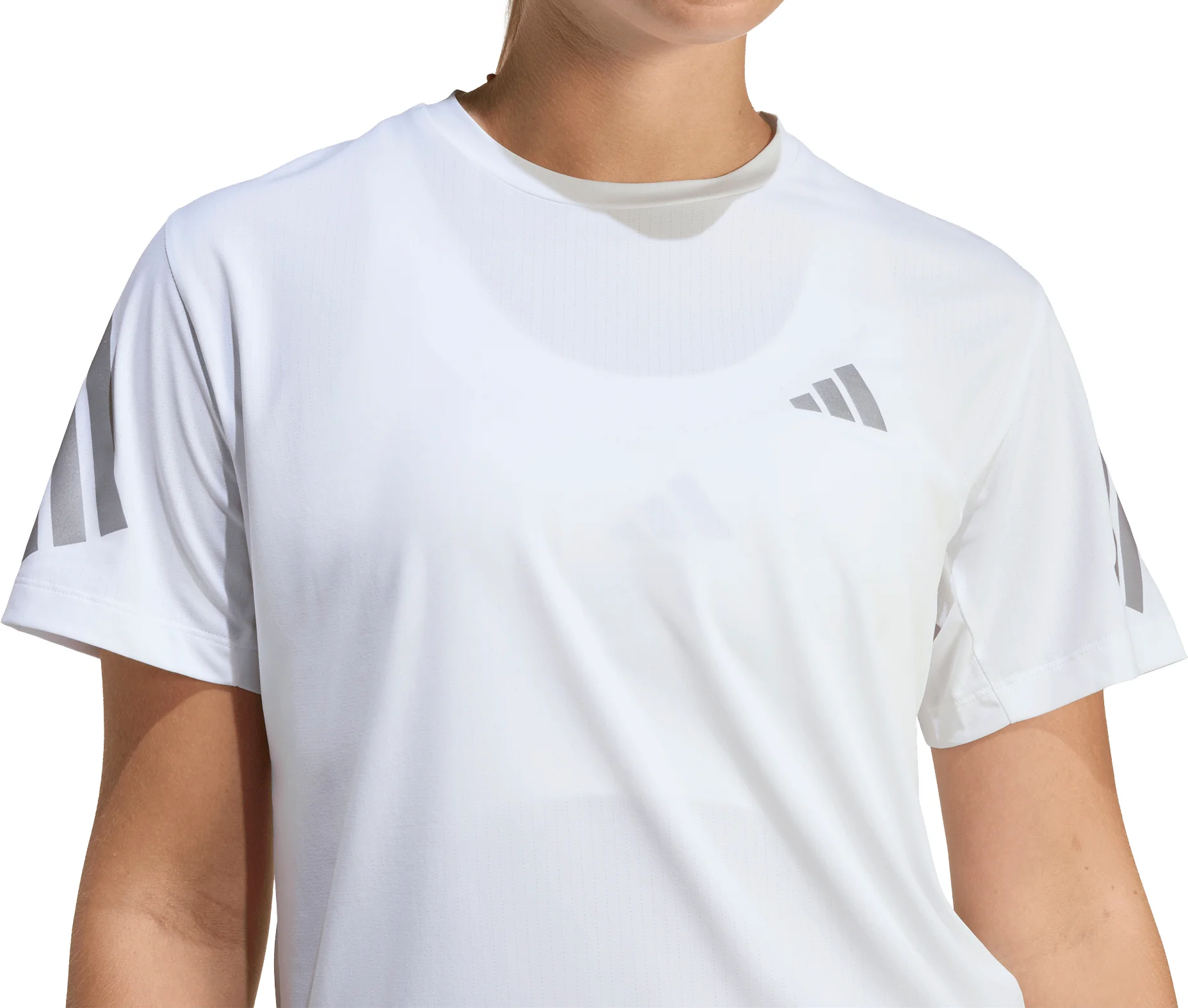adidas Adi365 ClimaCool Short Sleeve Womens Running Top - White - Image 3