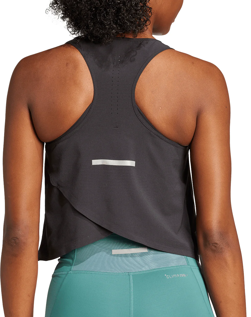 adidas Adi365 ClimaCool+ Womens Running Crop Top - Black - Image 2