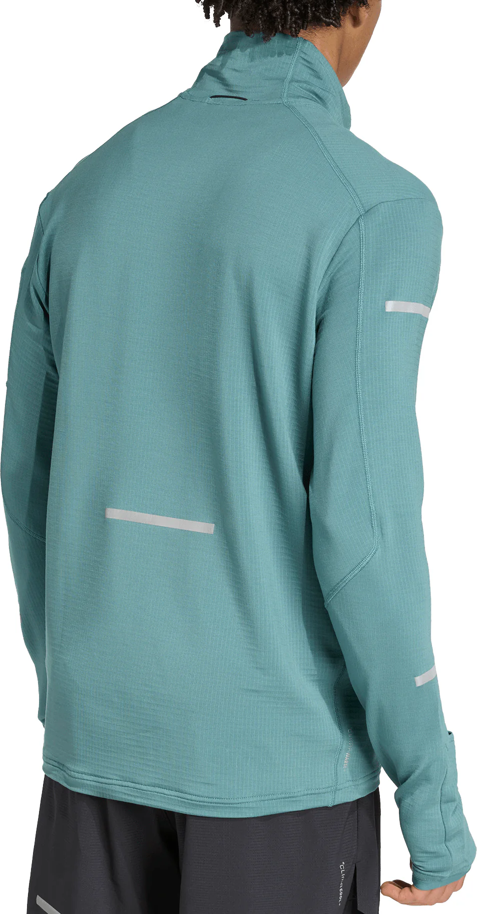 adidas Adi365 ClimaWarm+ Half Zip Long Sleeve Mens Running Top - Green - Image 2