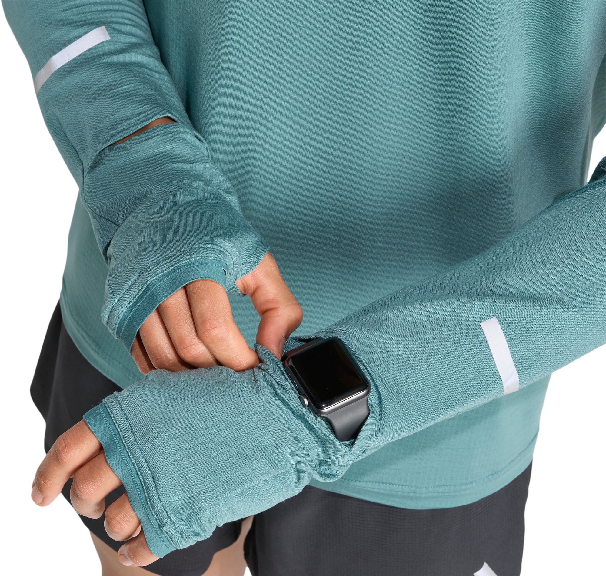 adidas Adi365 ClimaWarm+ Half Zip Long Sleeve Mens Running Top - Green - Image 4