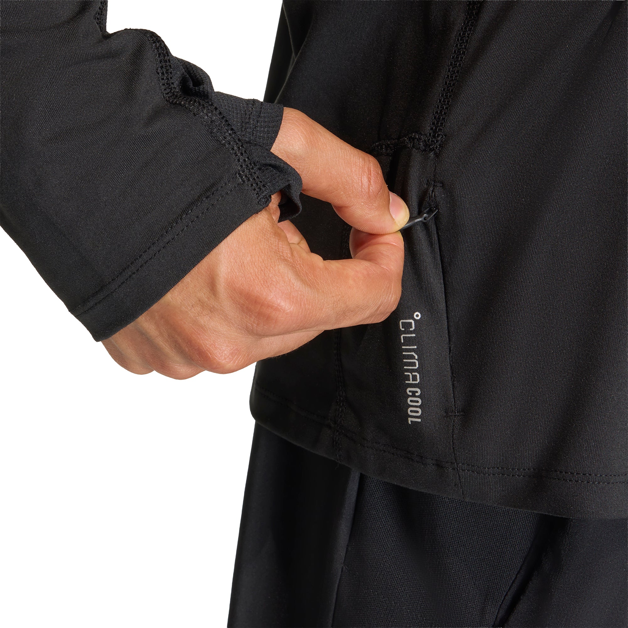 adidas Adi365 Iconic Half Zip Long Sleeve Mens Running Top - Black - Image 3
