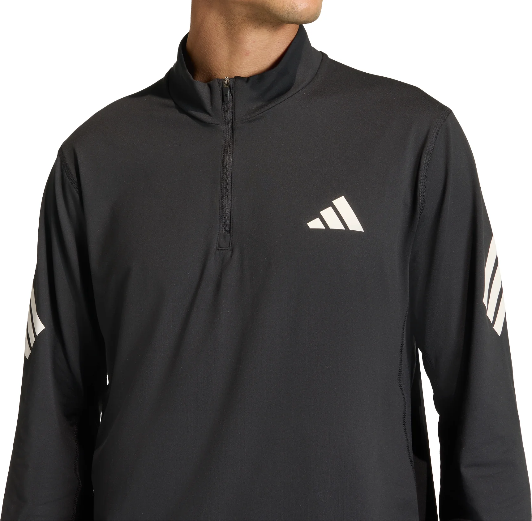 adidas Adi365 Iconic Half Zip Long Sleeve Mens Running Top - Black - Image 4