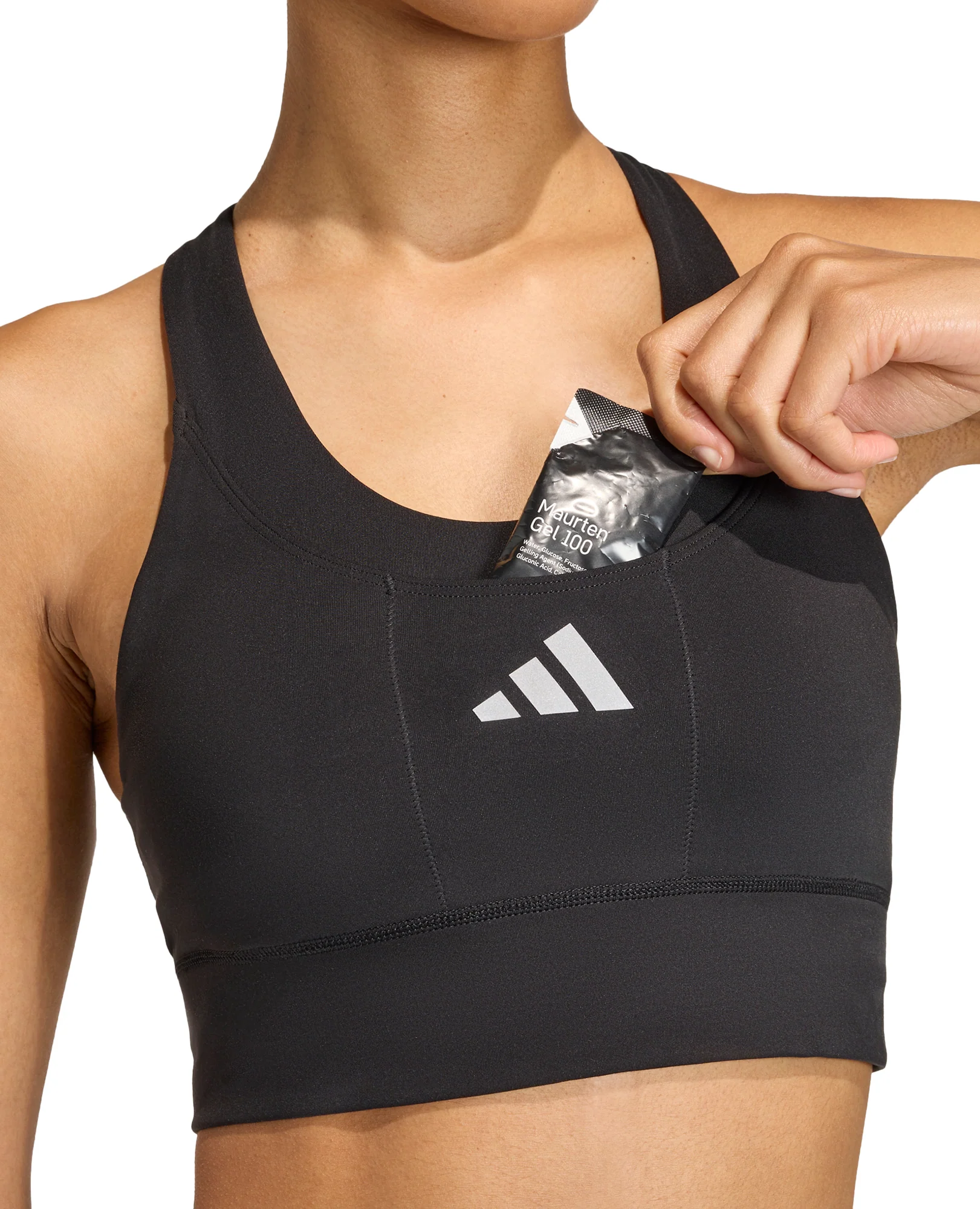 adidas Adi365 Pocket Medium Support Womens Sports Bra - Black - Image 3