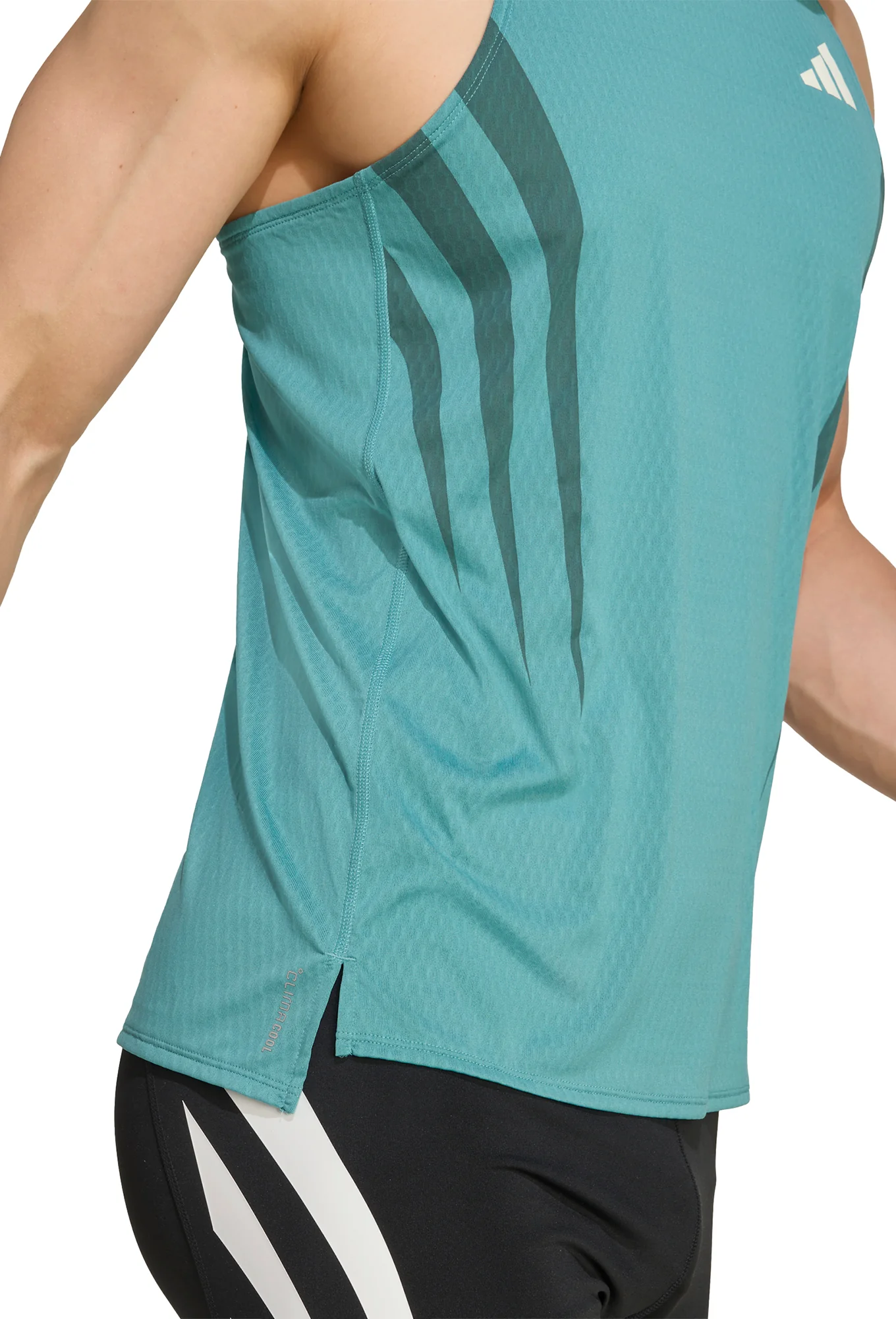 adidas Adizero Archive Mens Running Vest - Green - Image 3