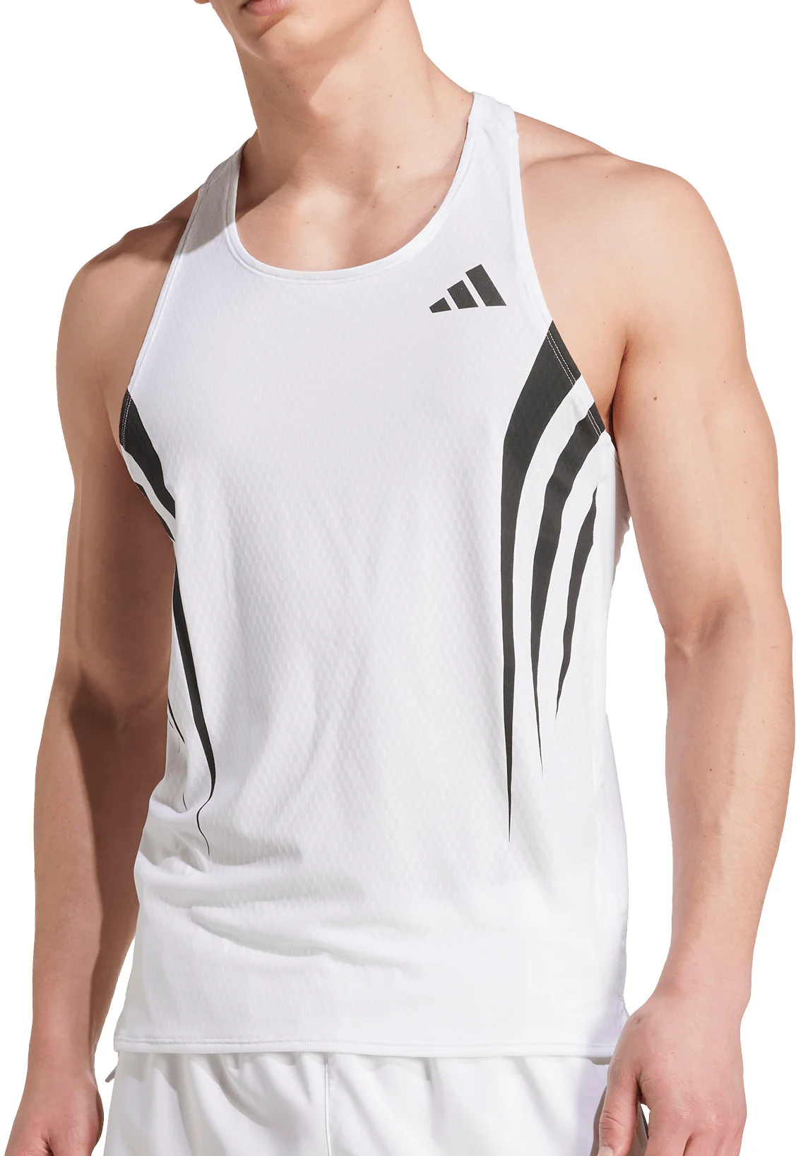 adidas Adizero Archive Mens Running Vest - White