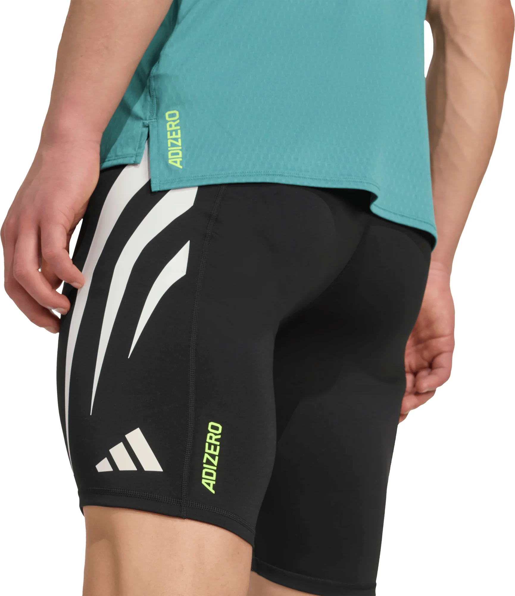 adidas Adizero Archive Mens Short Running Tights - Black - Image 4