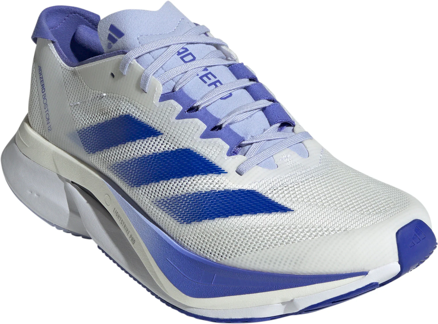 adidas Adizero Boston 12 Womens Running Shoes - White - Image 6