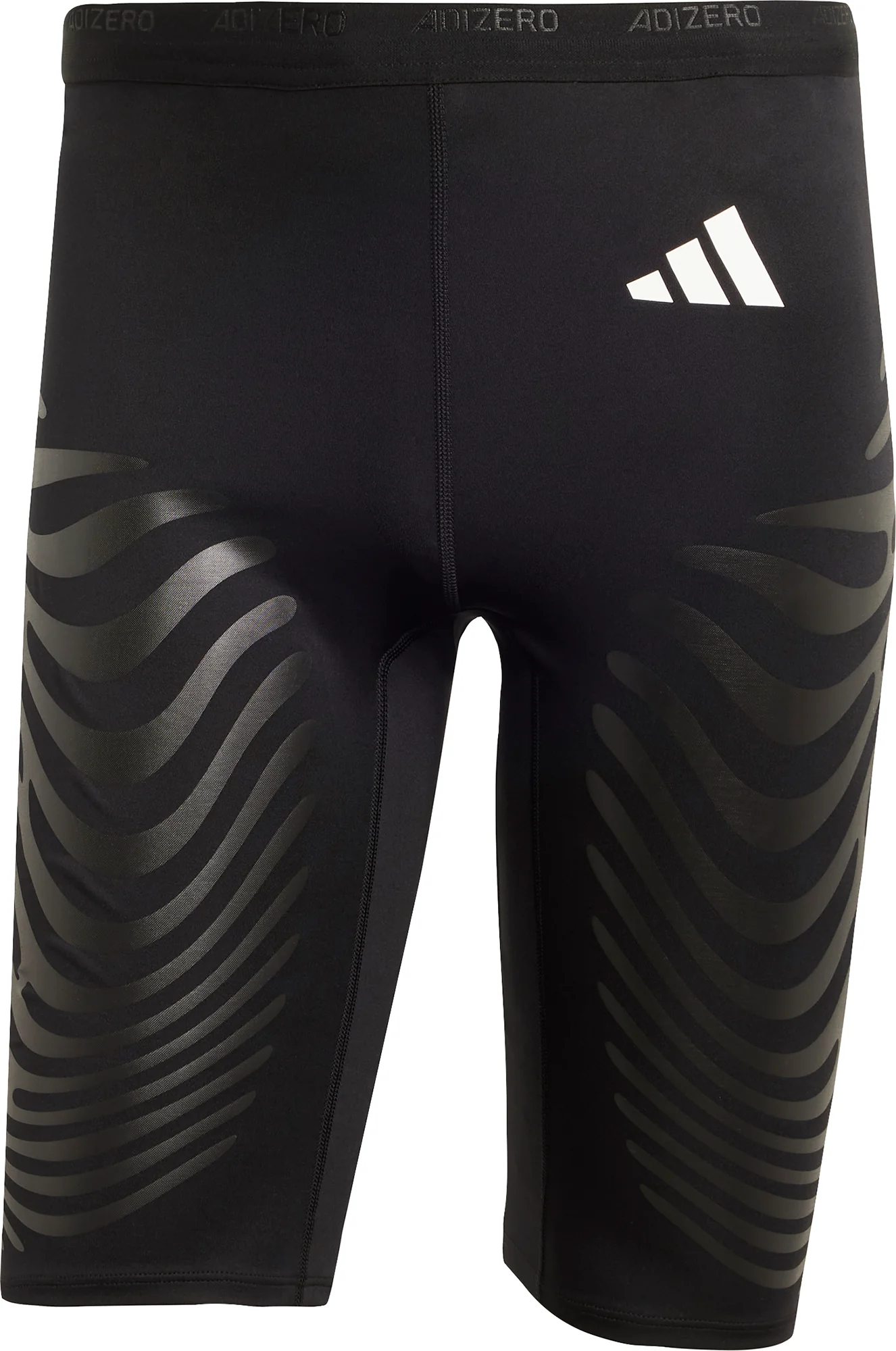 adidas Adizero Control Mens Short Running Tights With Stash Pocket - Black - Image 5