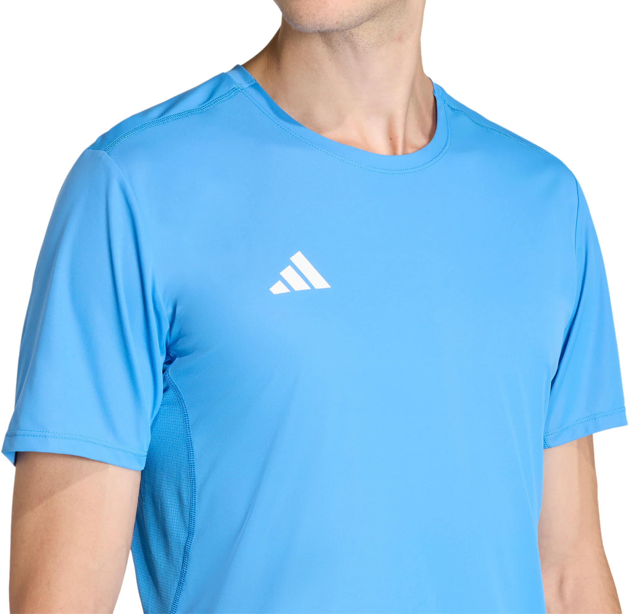 adidas Adizero Essentials Short Sleeve Mens Running Top - Blue - Image 3