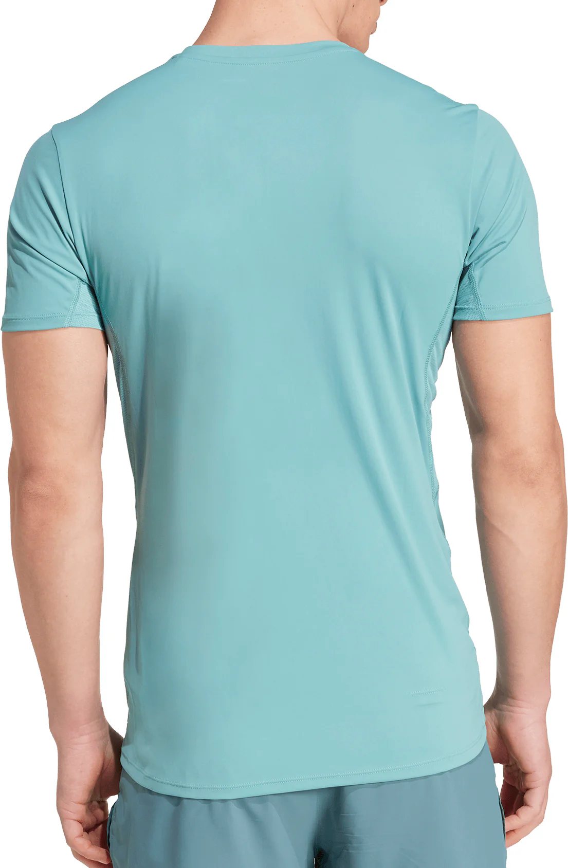 adidas Adizero Essentials Short Sleeve Mens Running Top - Green - Image 2