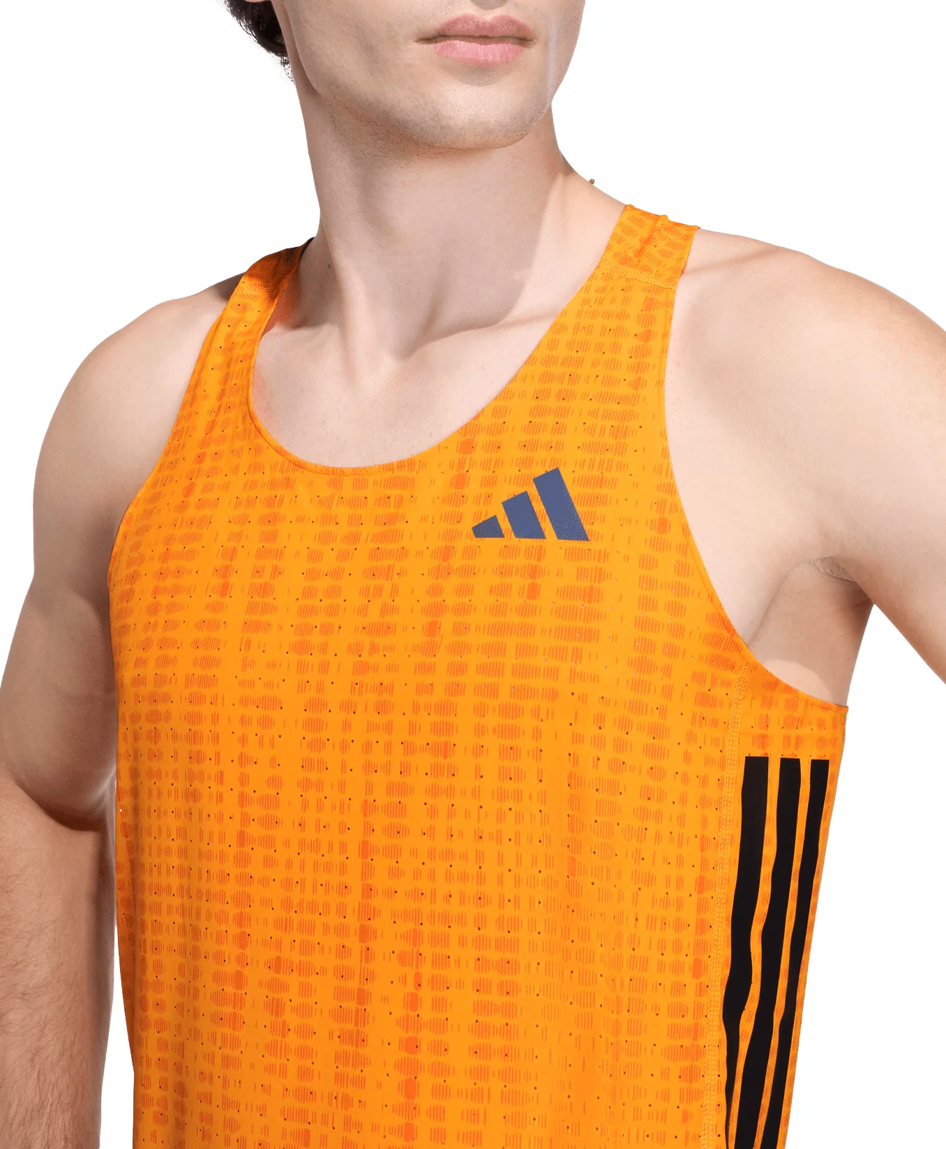 adidas Adizero Mens Running Vest - Orange - Image 3