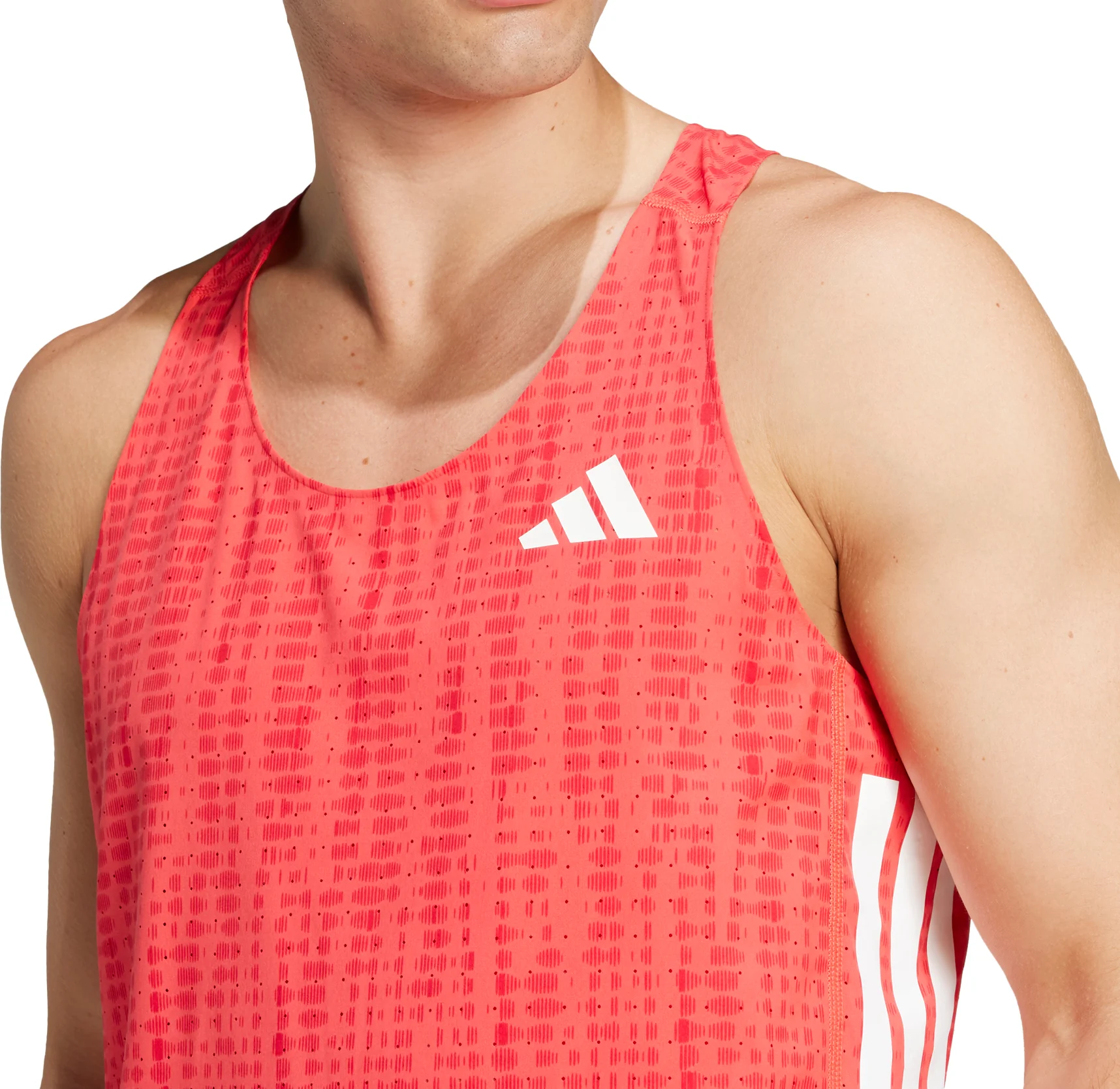 adidas Adizero Mens Running Vest - Red - Image 4