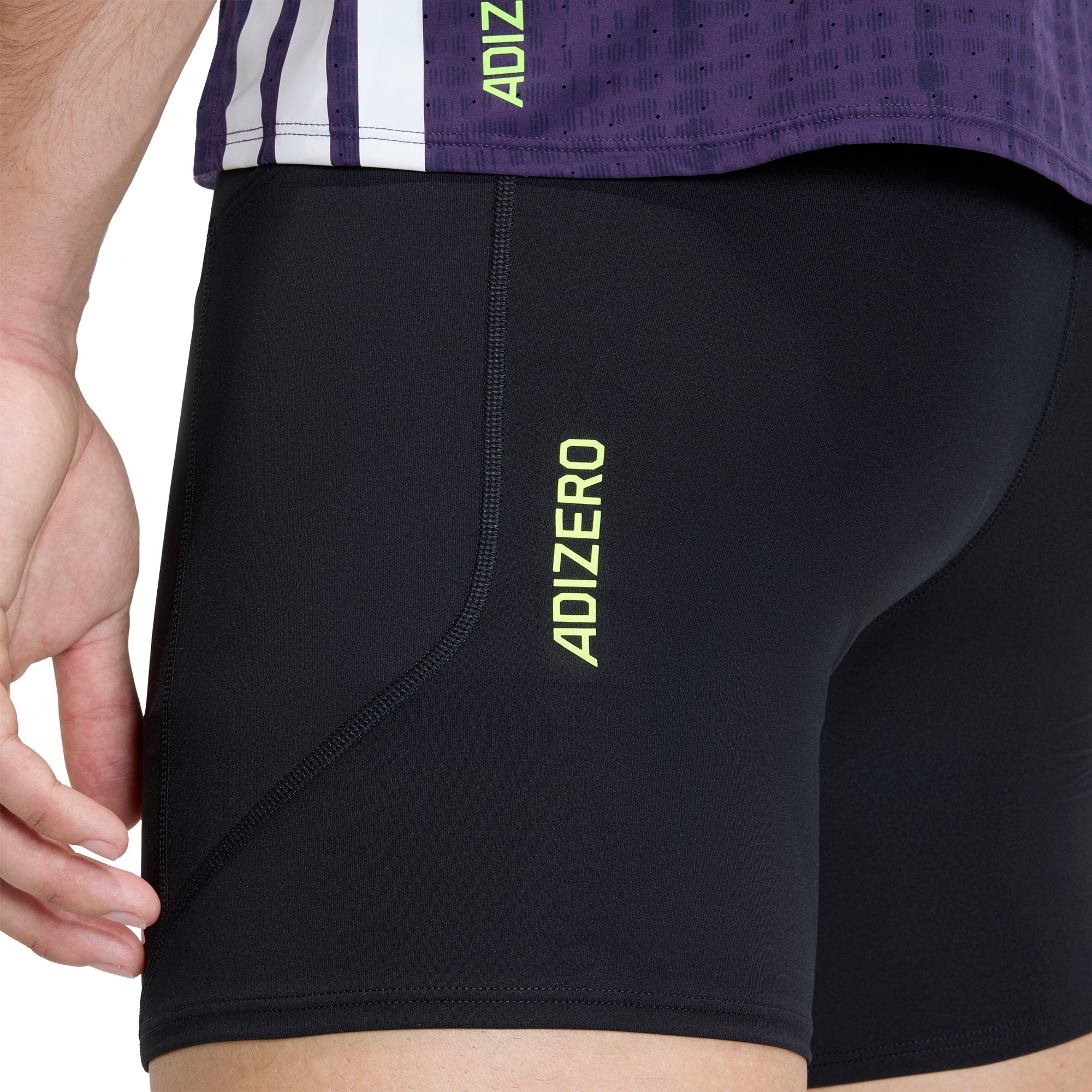 adidas Adizero Pocket 5 Inch Mens Short Running Tights - Black - Image 4