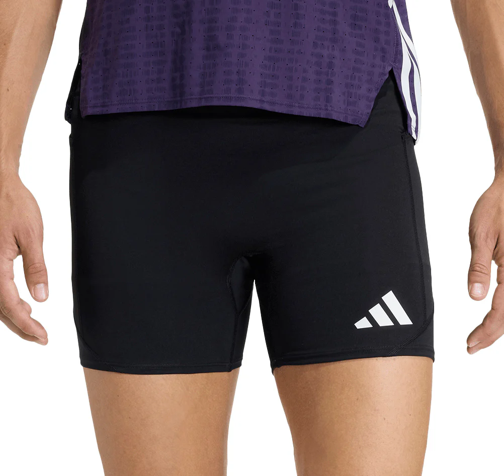 adidas Adizero Pocket 7 Inch Mens Short Running Tights - Black