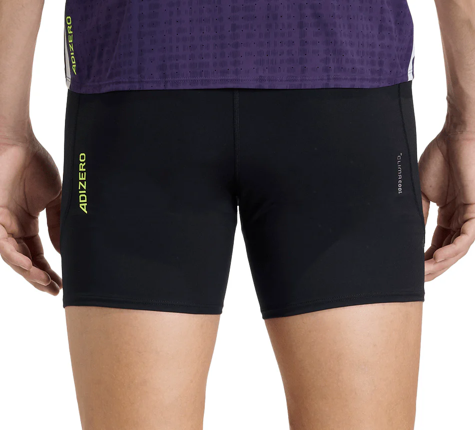 adidas Adizero Pocket 7 Inch Mens Short Running Tights - Black - Image 2