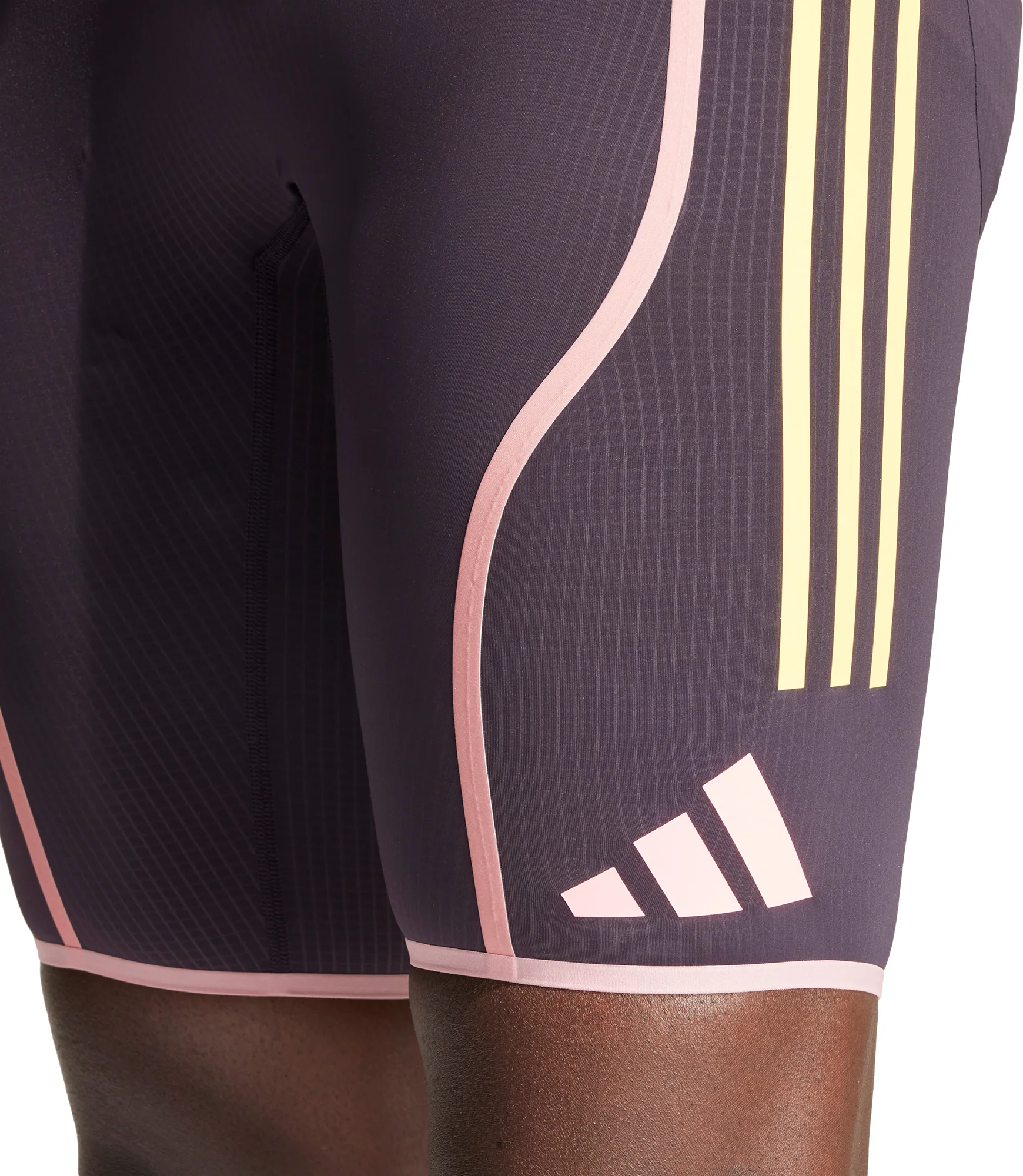 adidas Adizero Promo Mens Short Running Tights - Purple - Image 3