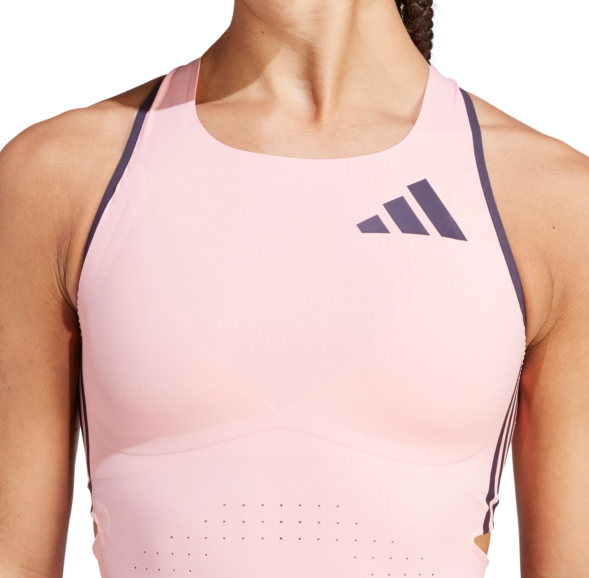 adidas Adizero Promo Womens Running Crop Top - Pink - Image 3
