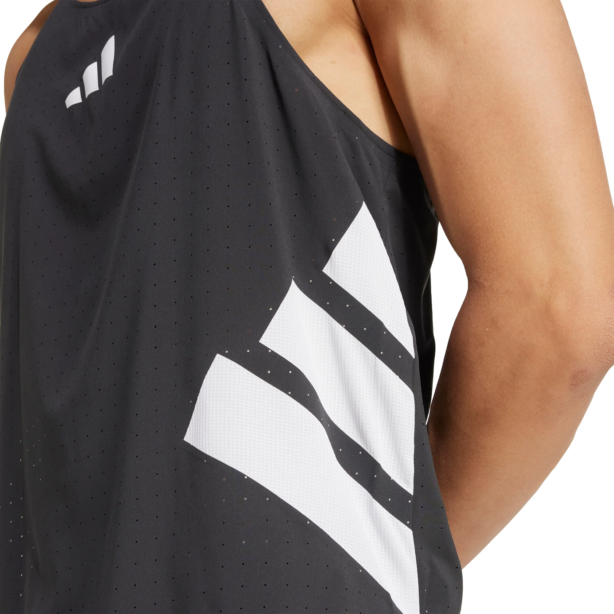 adidas Adizero Road To Records Mens Running Vest - Black - Image 3