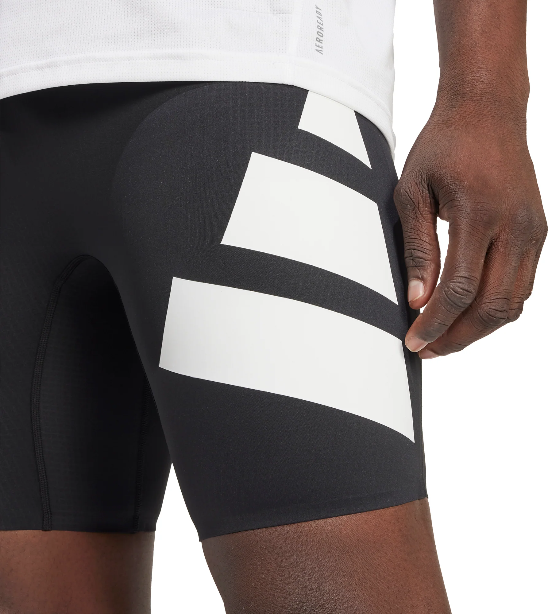 adidas Adizero Road To Records Mens Short Running Tights - Black - Image 3