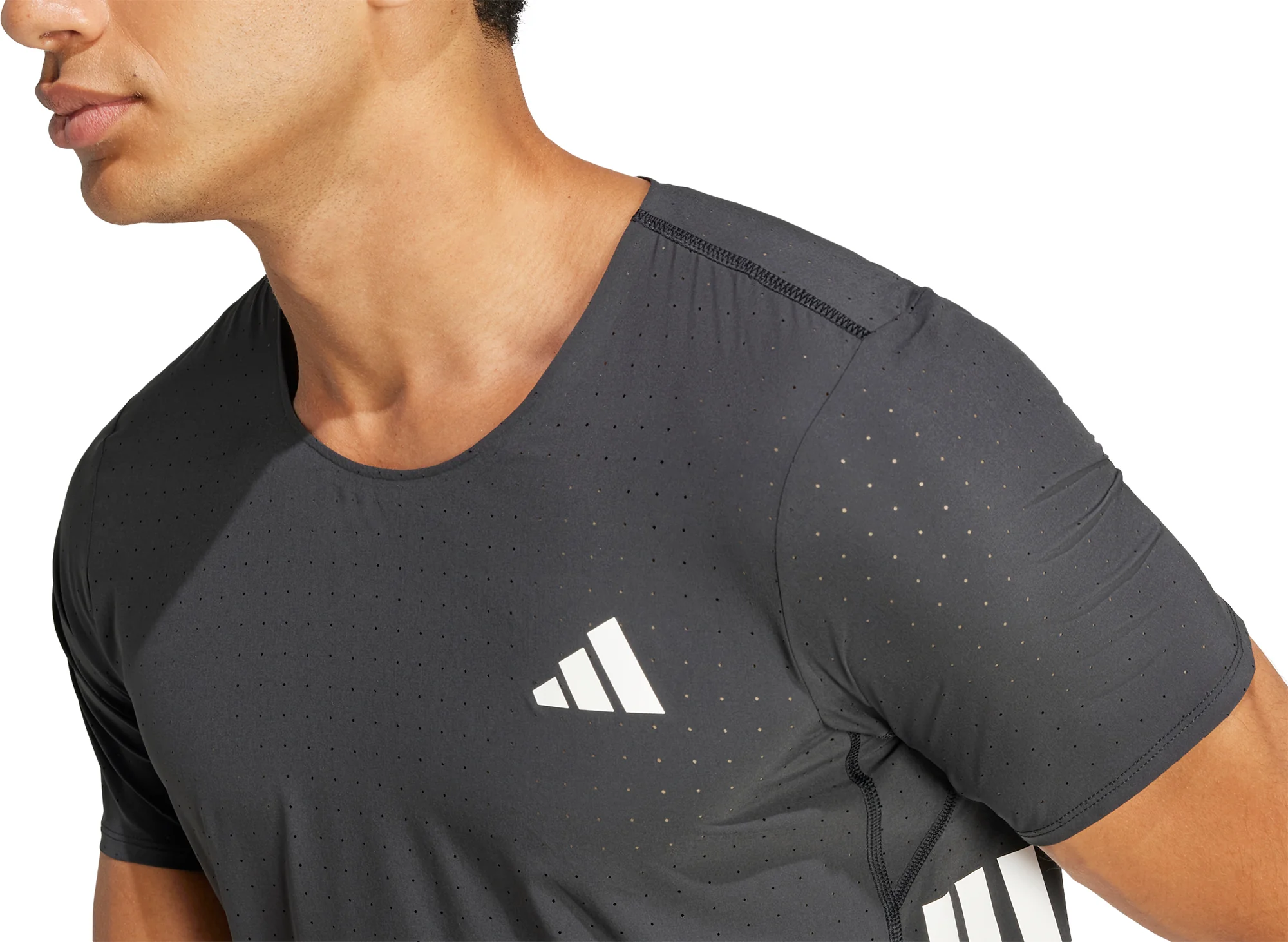 adidas Adizero Short Sleeve Mens Running Top - Black - Image 3
