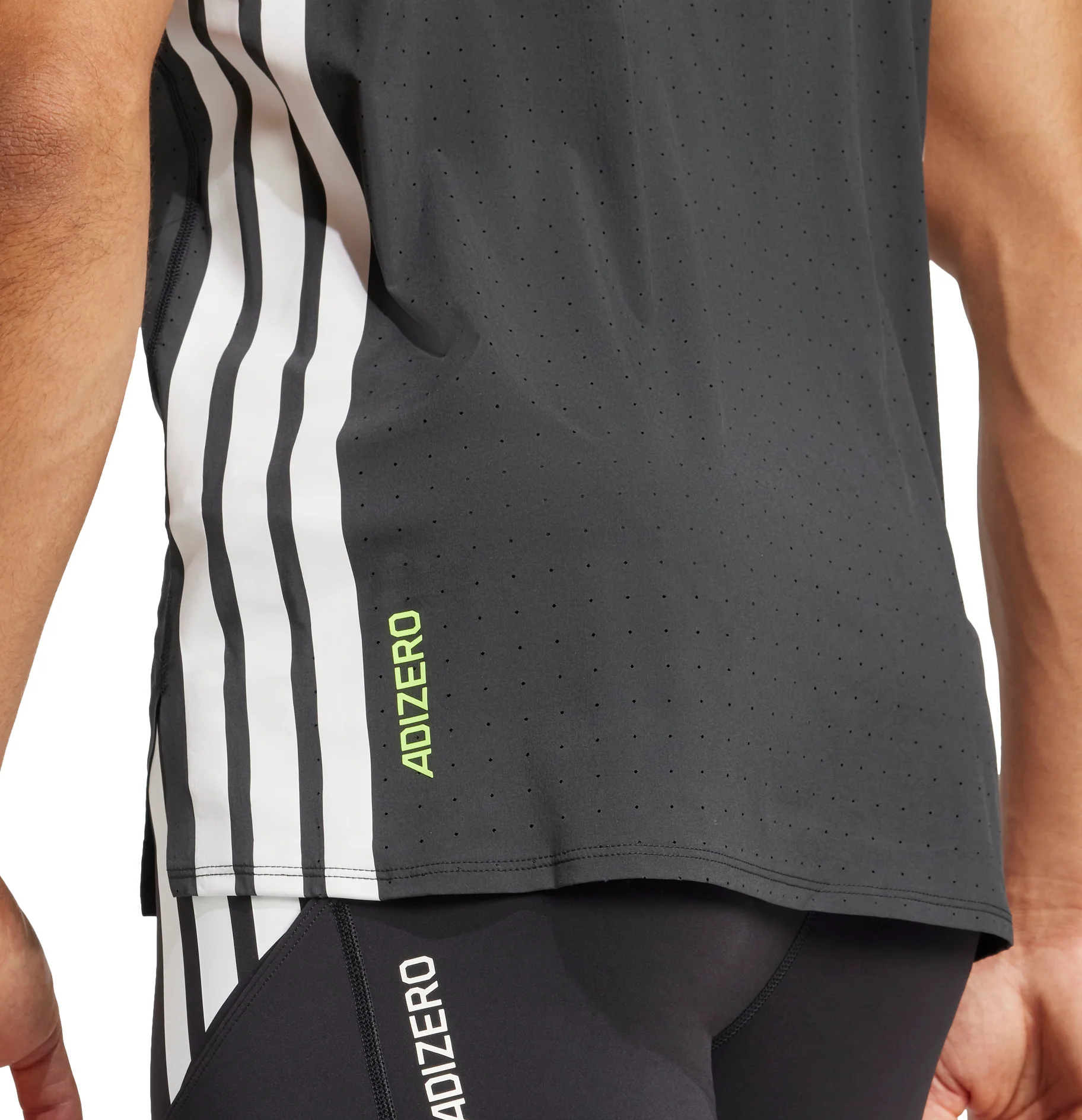 adidas Adizero Short Sleeve Mens Running Top - Black - Image 4
