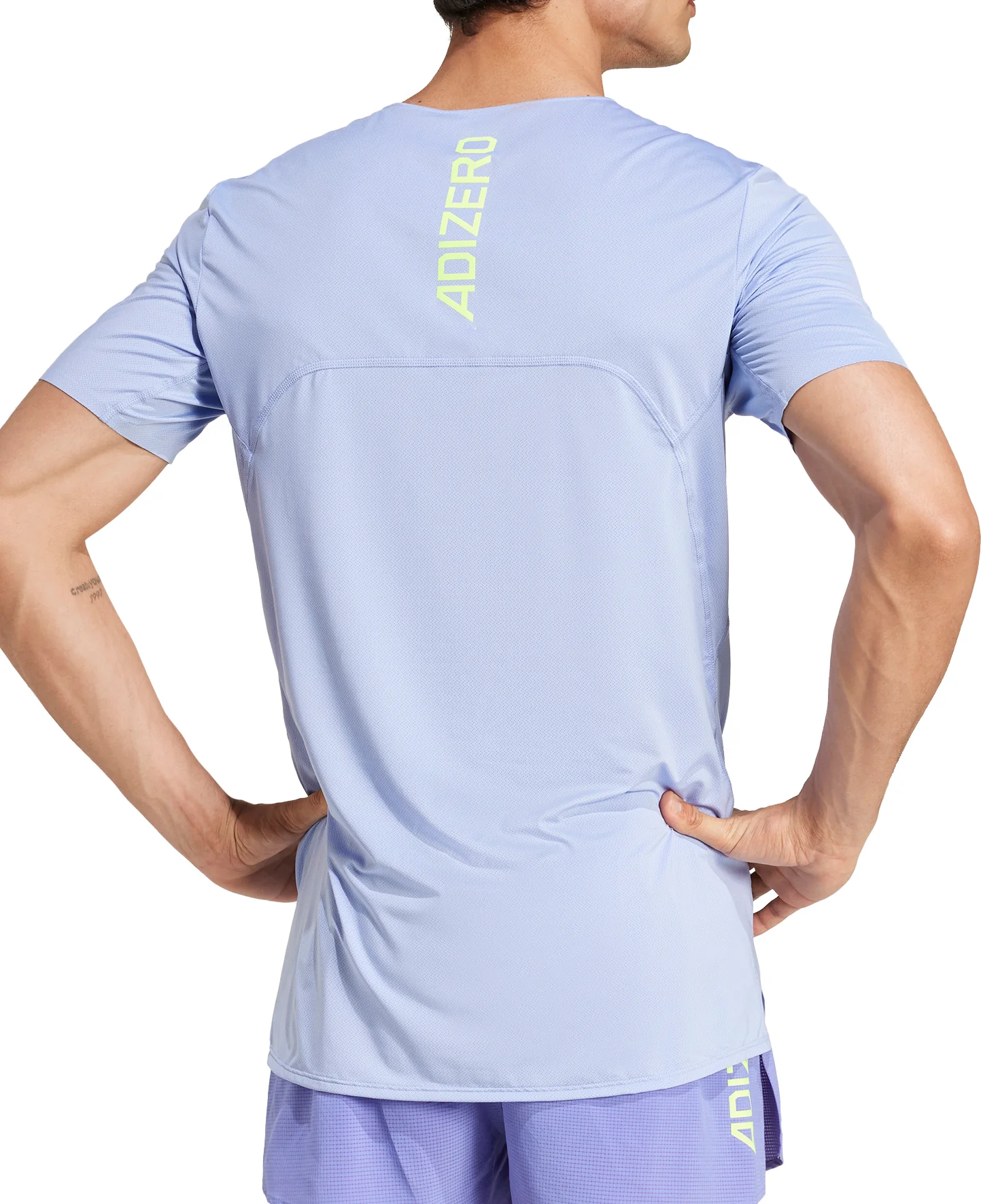 adidas Adizero Short Sleeve Mens Running Top - Blue - Image 2