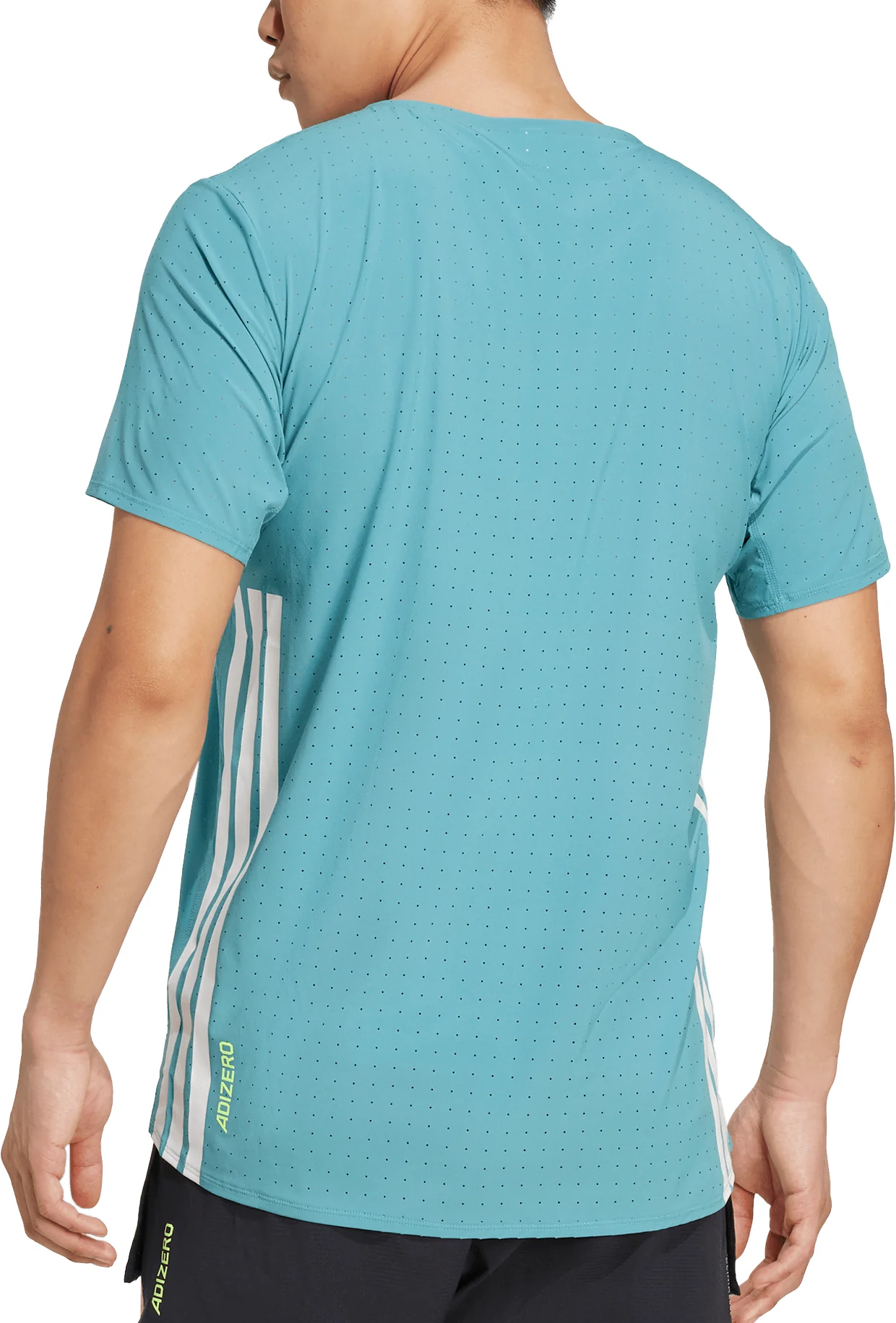 adidas Adizero Short Sleeve Mens Running Top - Green - Image 2