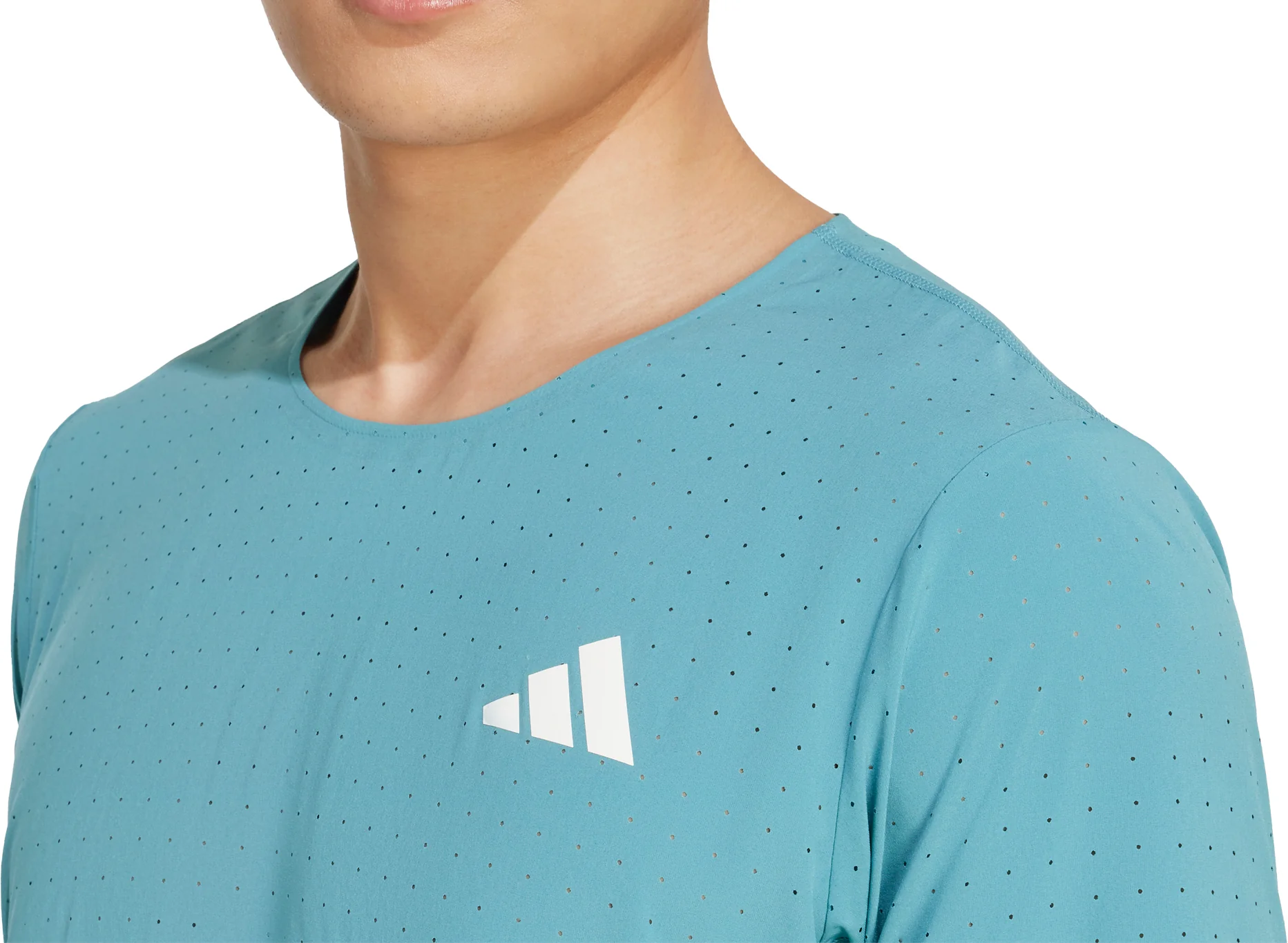 adidas Adizero Short Sleeve Mens Running Top - Green - Image 4