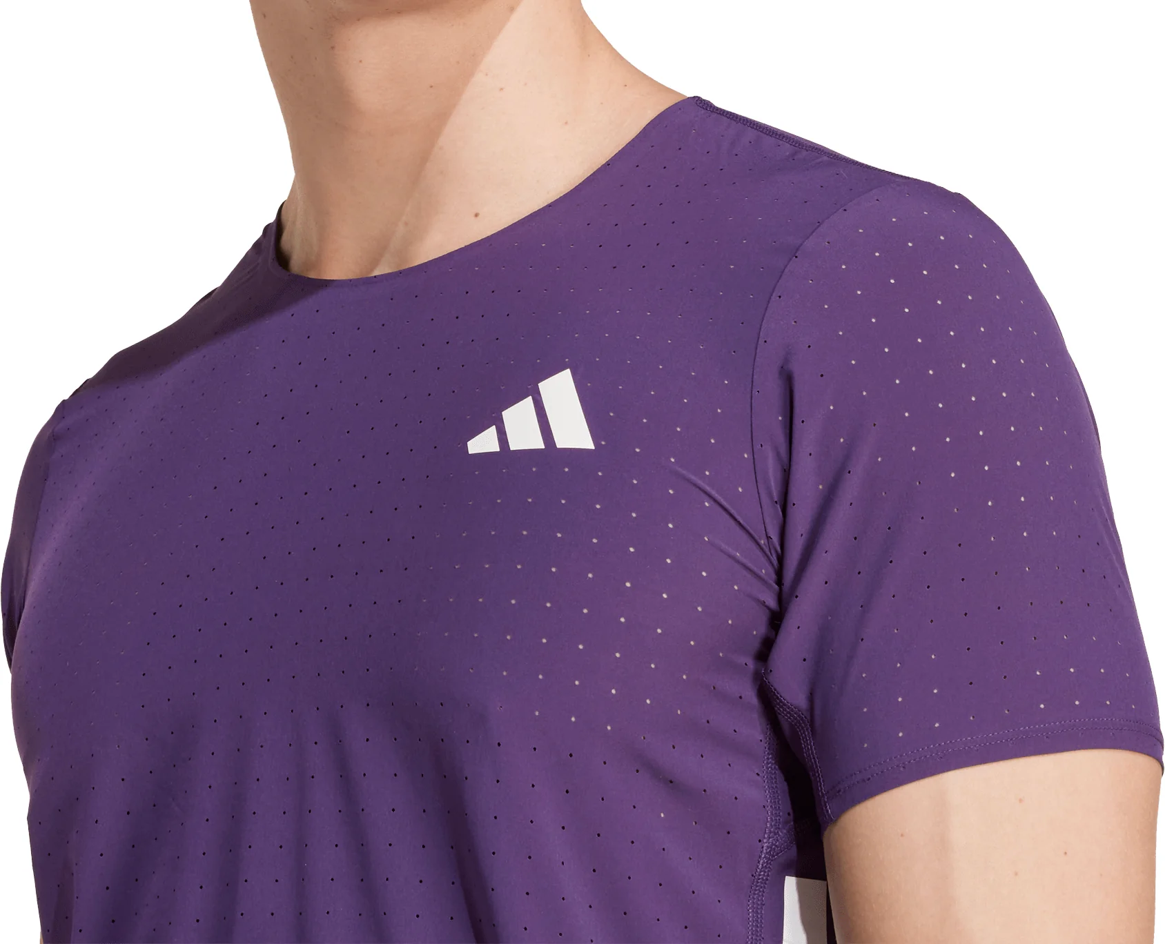 adidas Adizero Short Sleeve Mens Running Top - Purple - Image 3