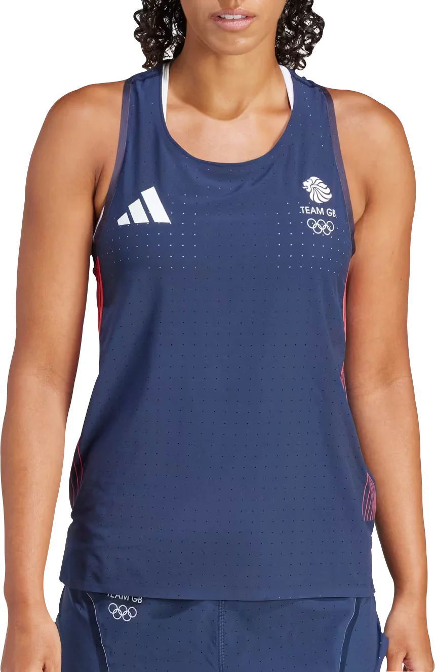 adidas Adizero Team GB Womens Running Vest Tank Top - Blue