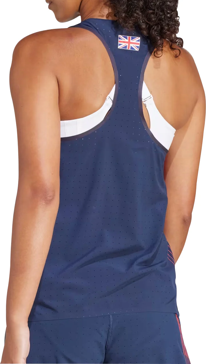 adidas Adizero Team GB Womens Running Vest Tank Top - Blue - Image 2