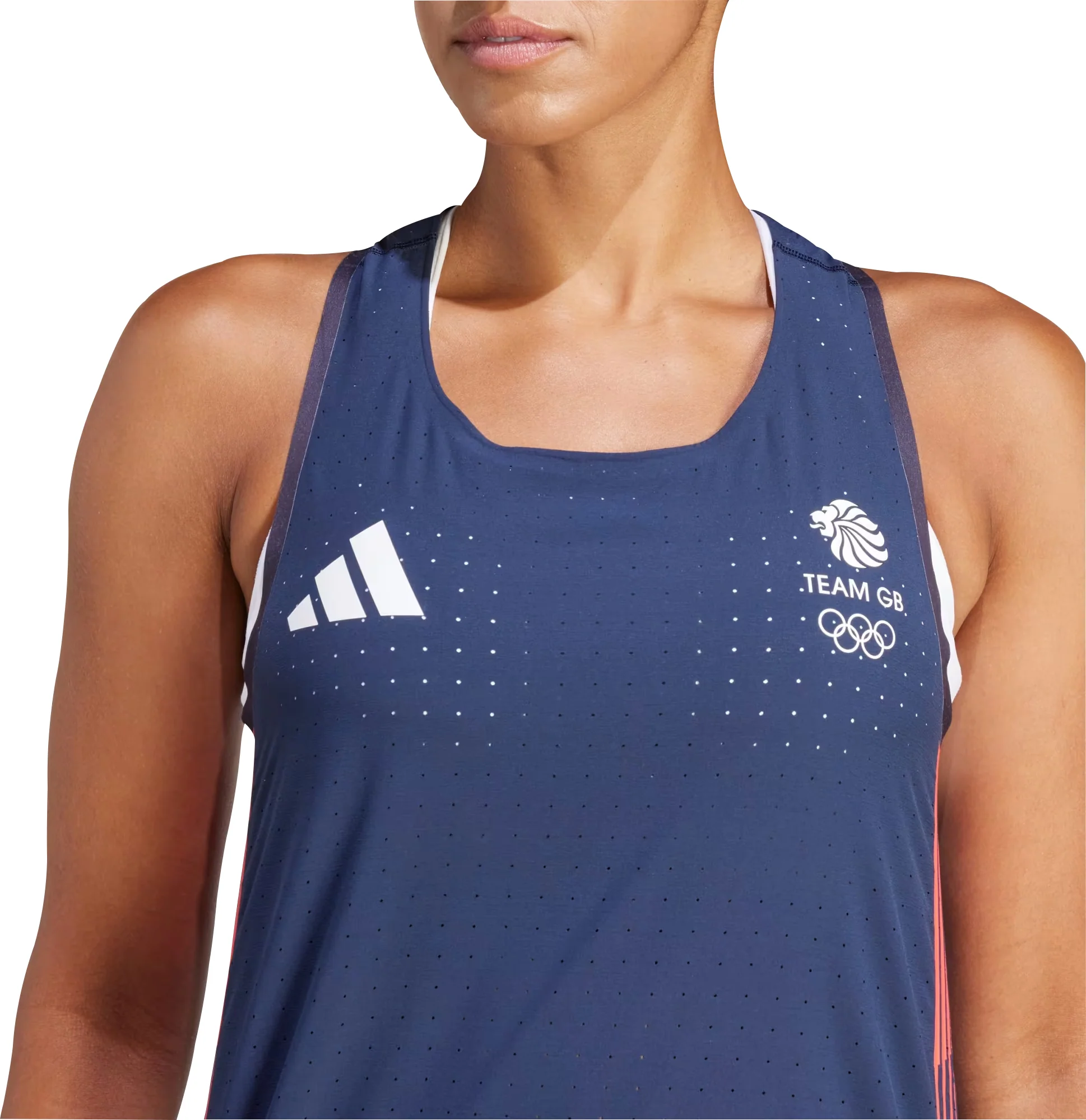 adidas Adizero Team GB Womens Running Vest Tank Top - Blue - Image 3