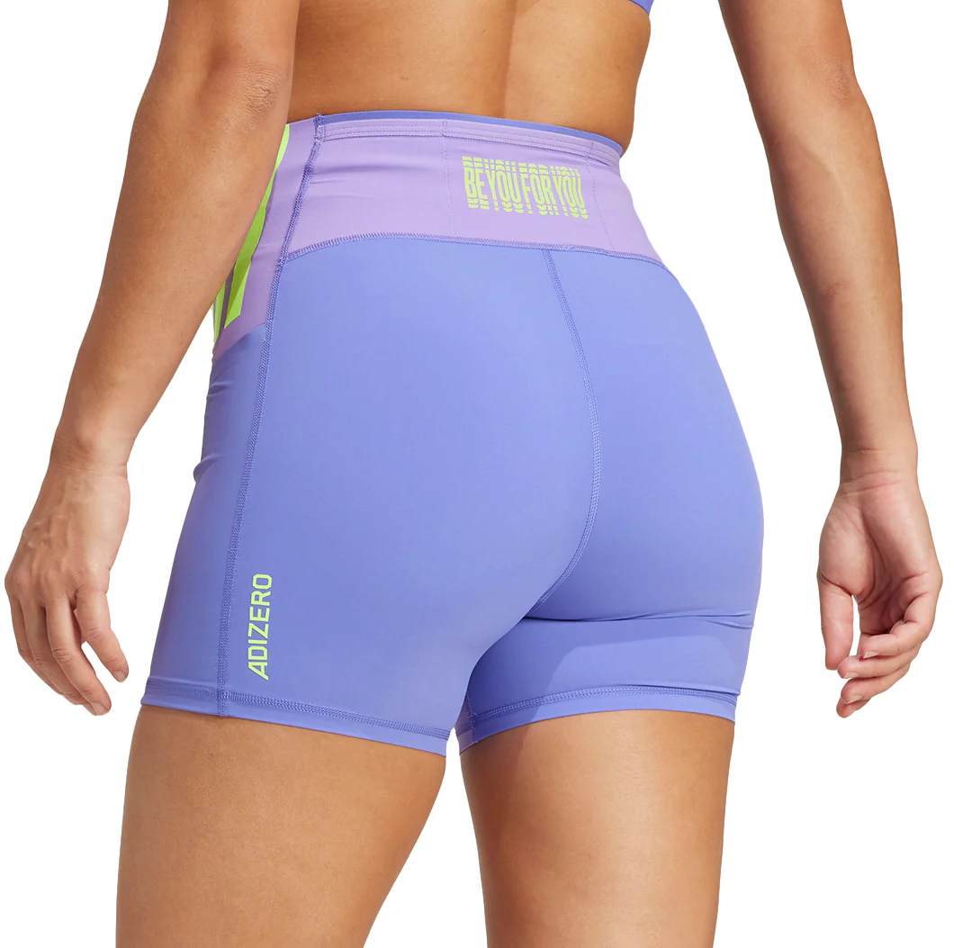 adidas Adizero Womens Short Running Tights - Purple - Image 2