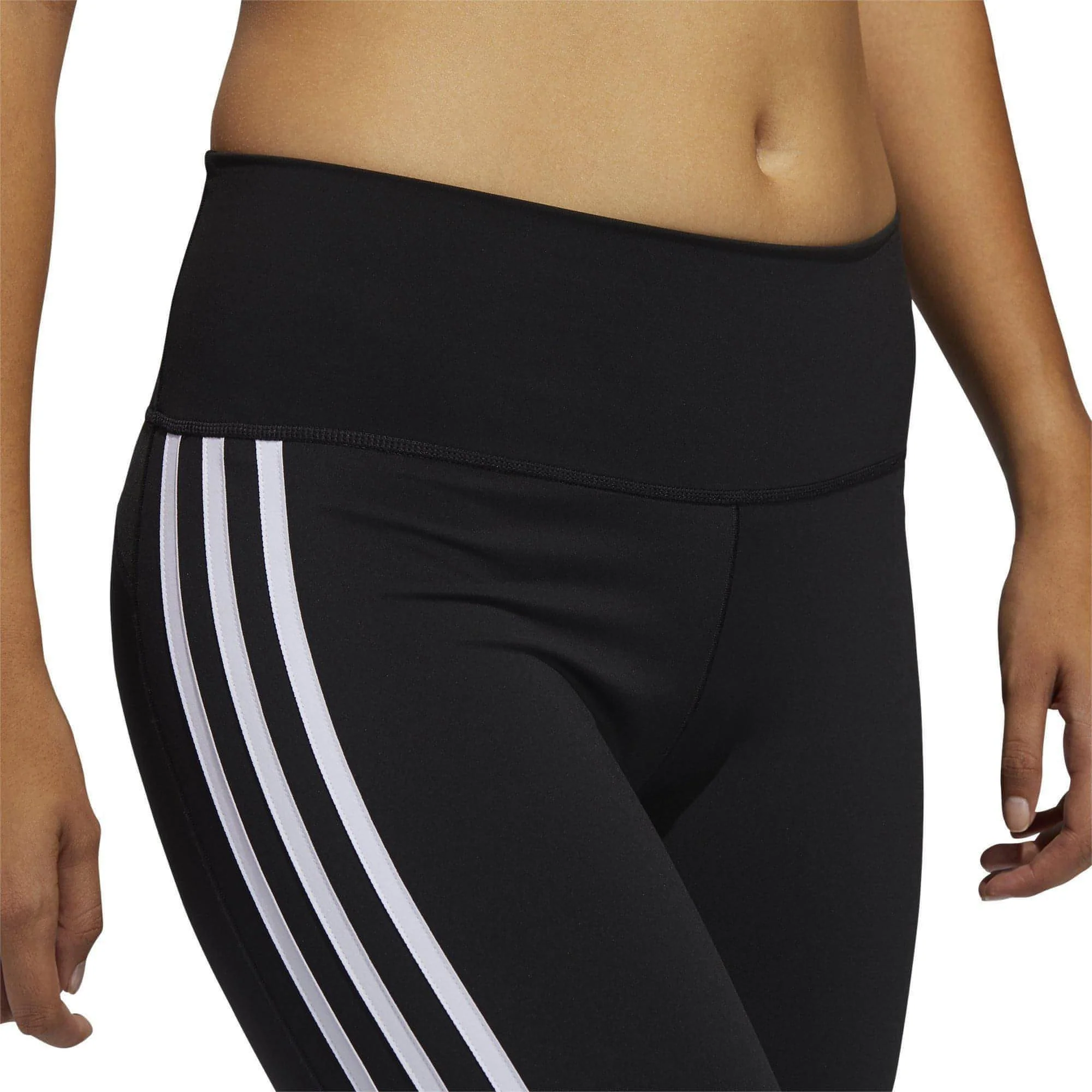 adidas Believe This 2.0 3 Stripes High Rise Womens 7/8 Training Tights - Black - Image 6