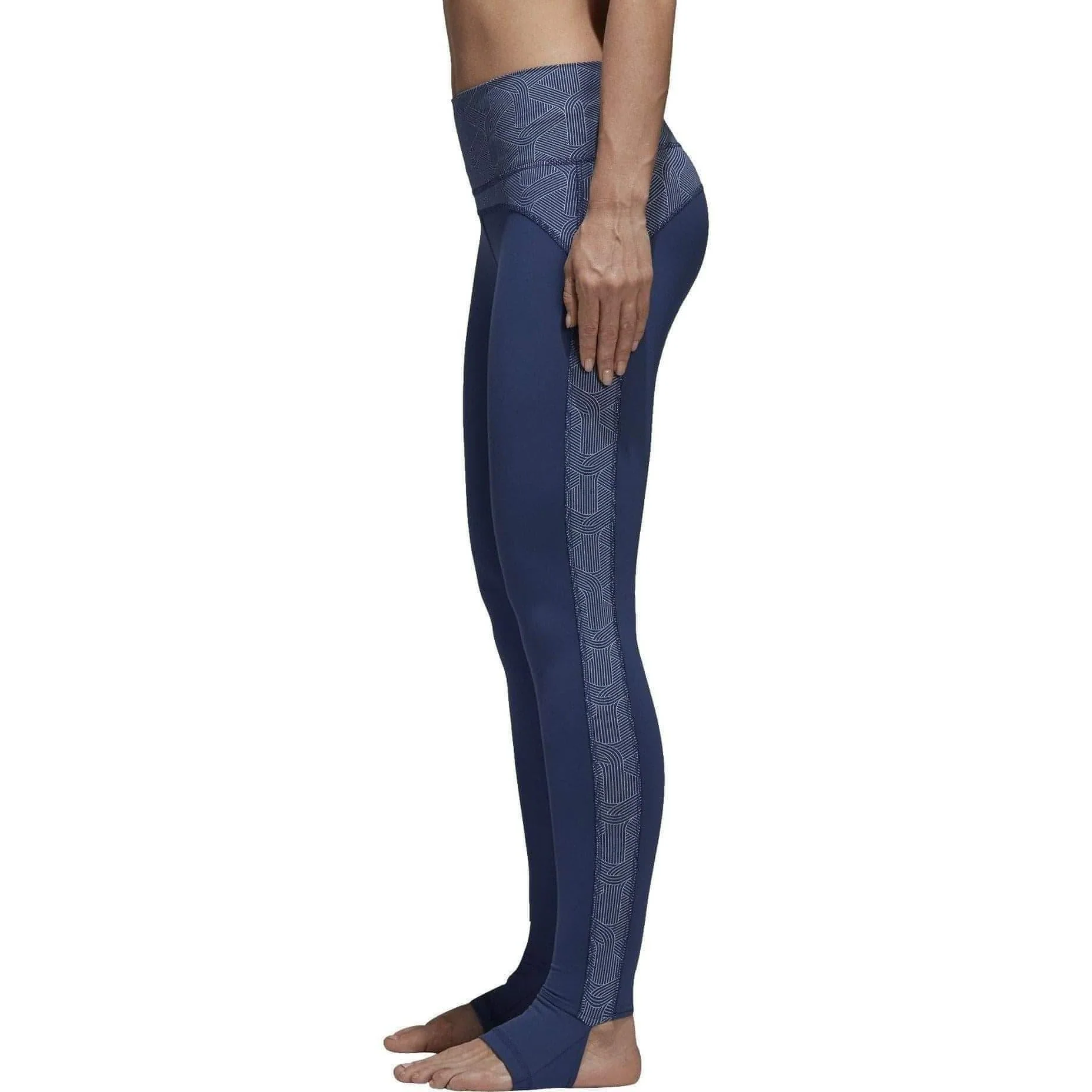 adidas Believe This High Rise Womens Long Yoga Tights - Blue - Image 3