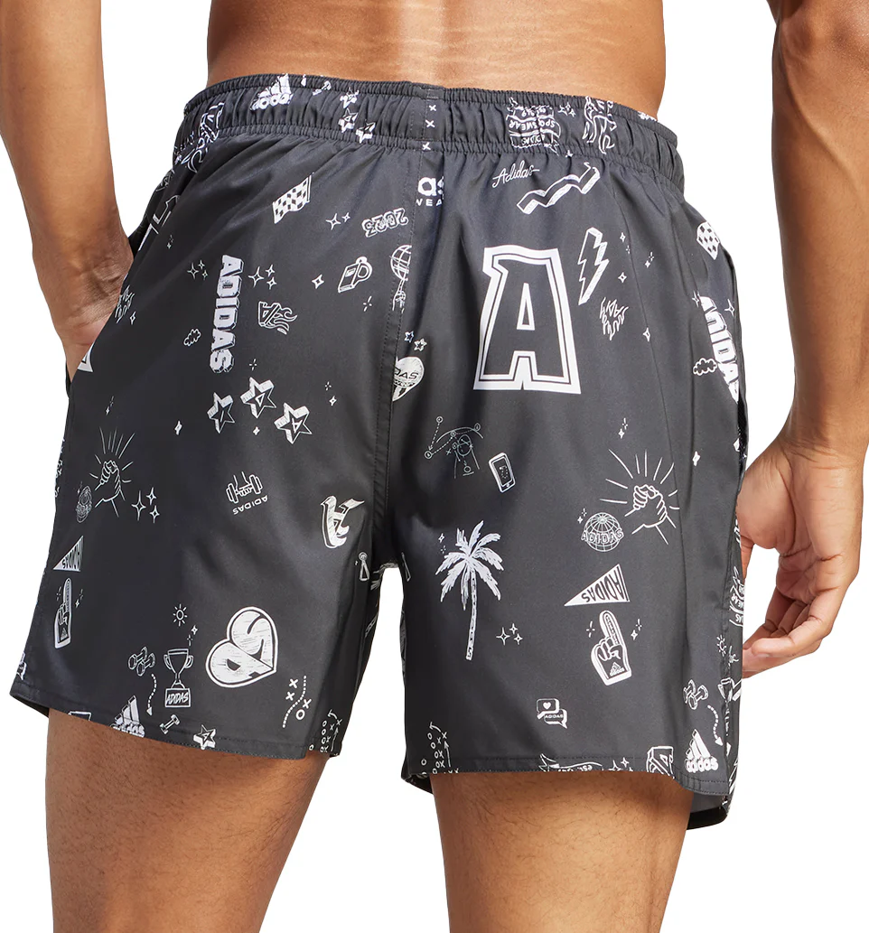 adidas Brand Love CLX Mens Swim Shorts - Grey - Image 2
