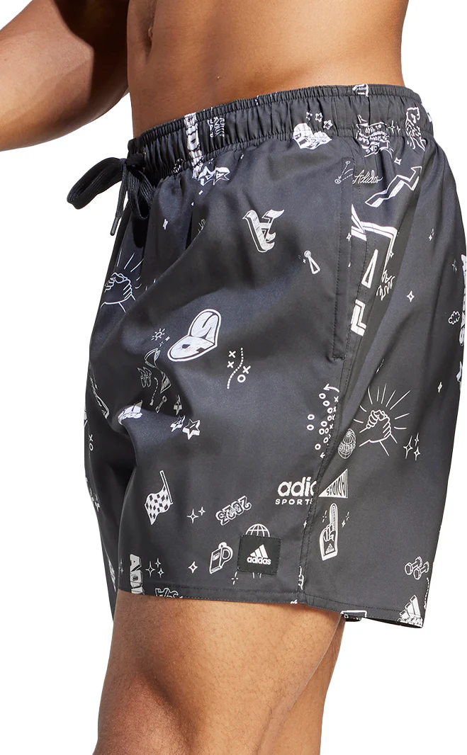 adidas Brand Love CLX Mens Swim Shorts - Grey - Image 3