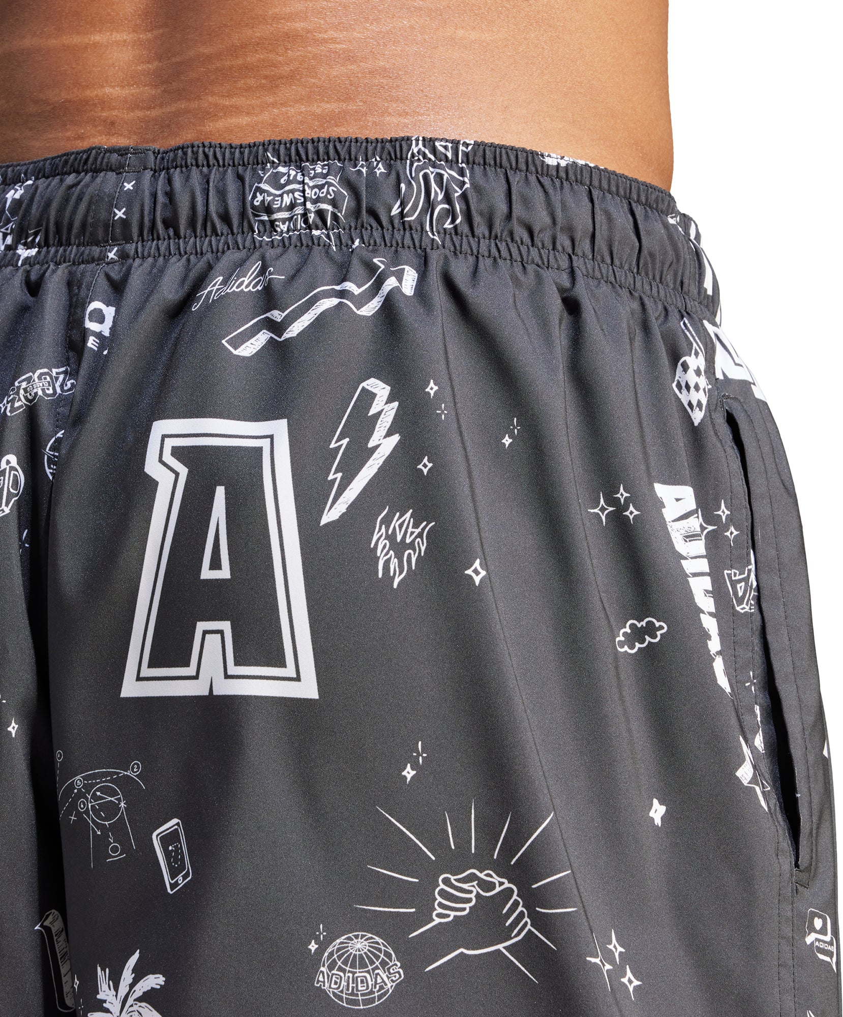 adidas Brand Love CLX Mens Swim Shorts - Grey - Image 5
