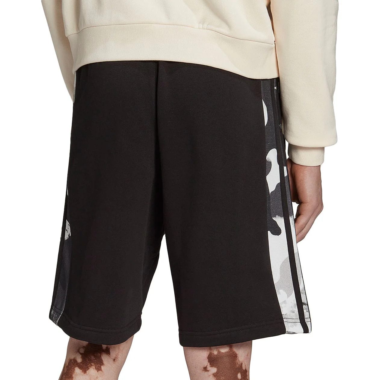 adidas Camo 3 Stripes Mens Training Shorts - Black - Image 2