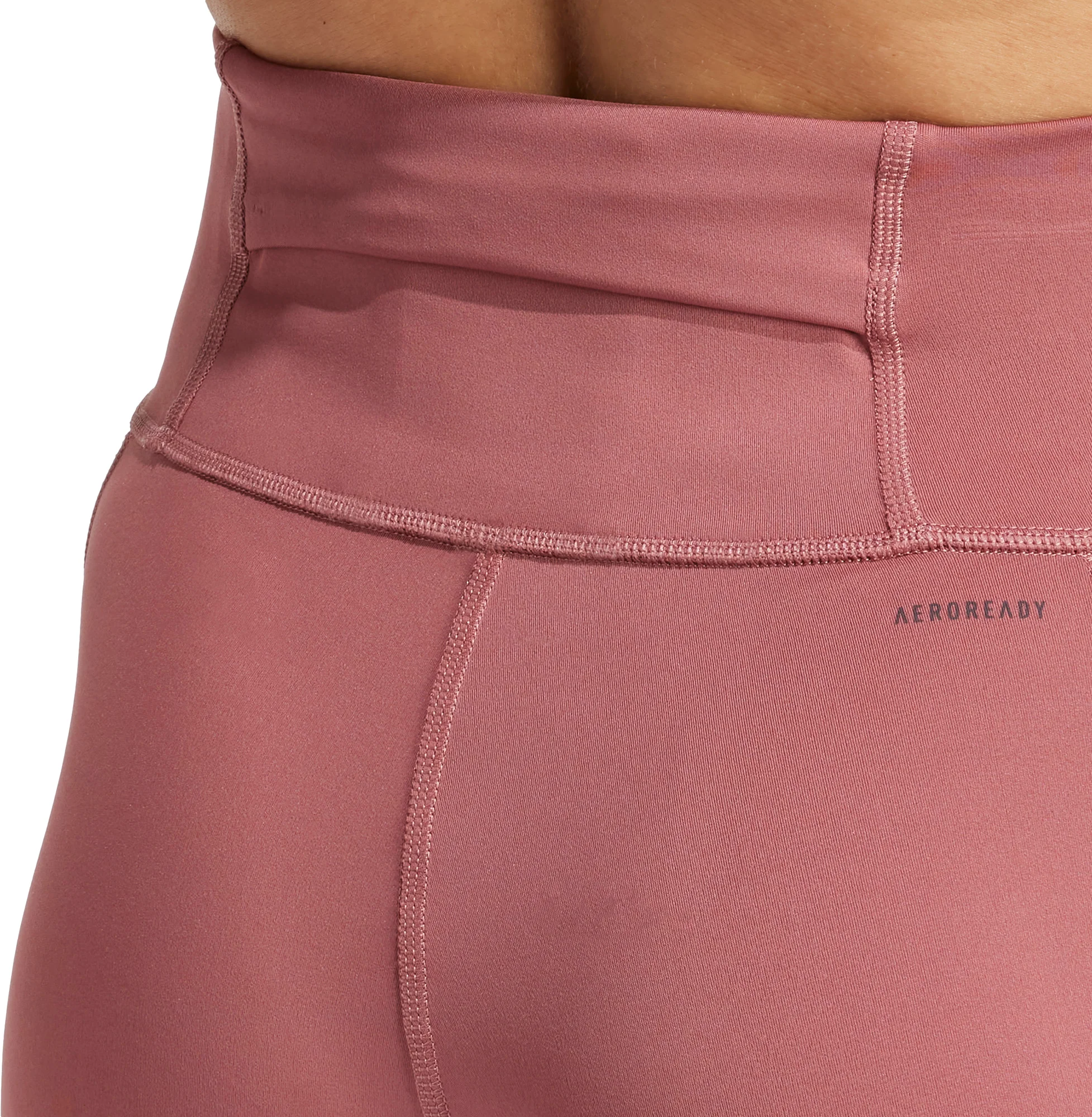 adidas DailyRun 3 Stripes Womens 7/8 Running Tights - Pink - Image 4