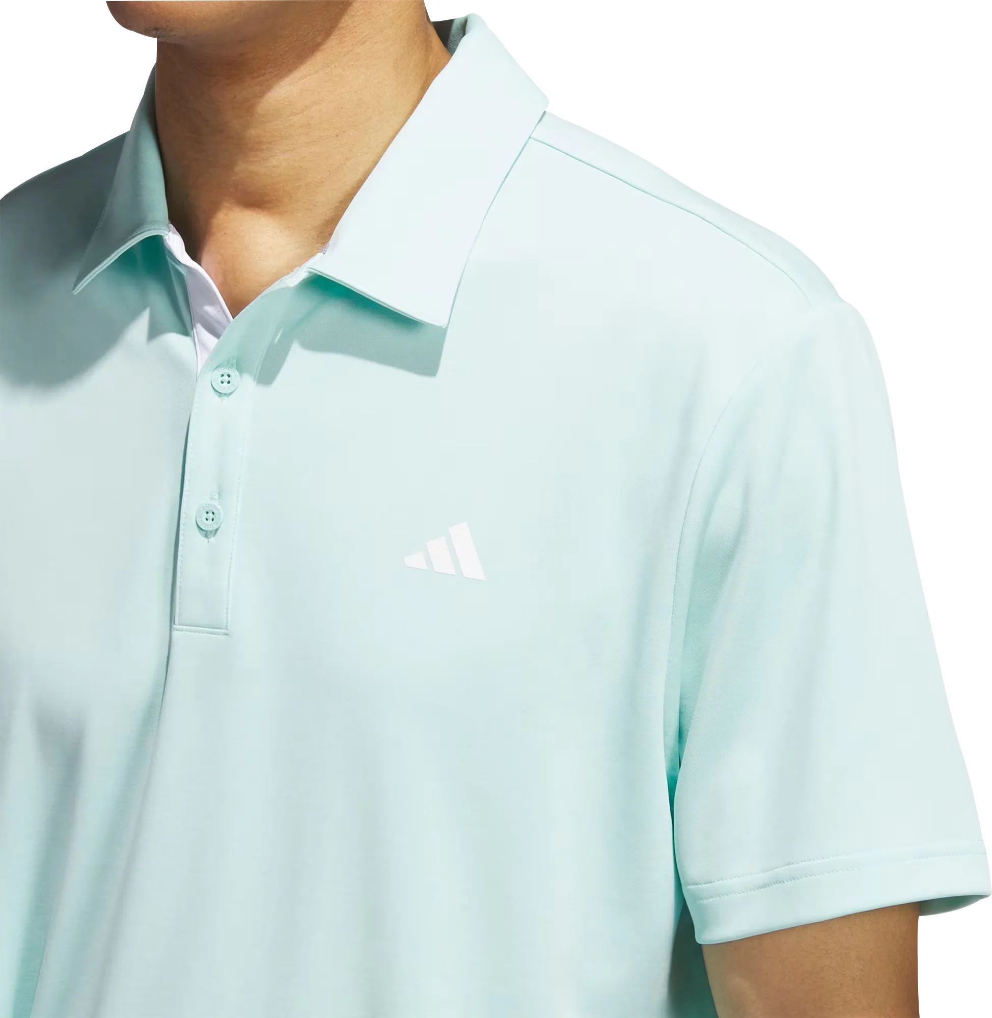adidas Drive Heather Short Sleeve Mens Golf Polo Shirt - Green - Image 3