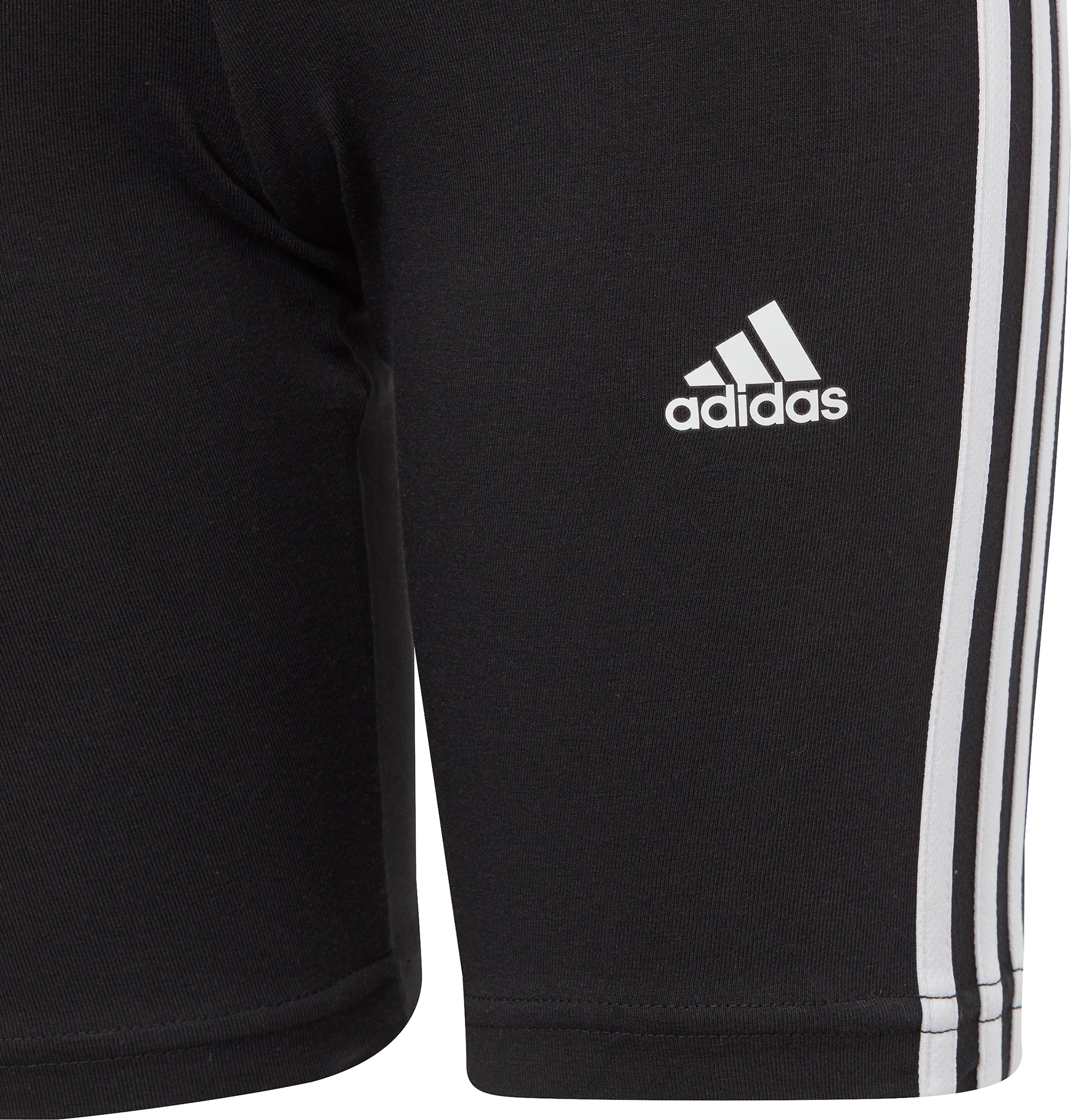 adidas Essentials 3 Stripes Junior Short Tights - Black - Image 3