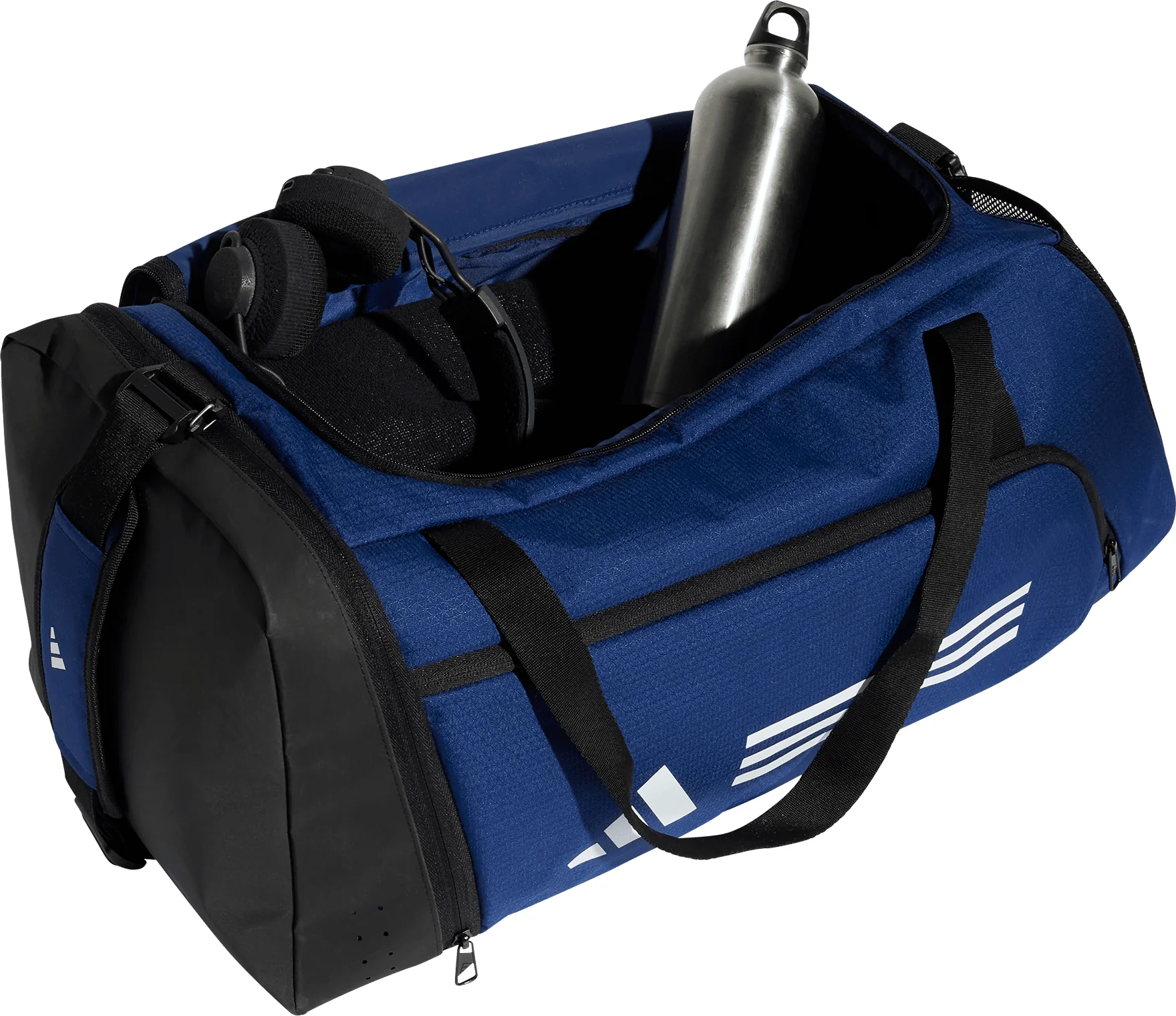 adidas Essentials 3 Stripes Medium Holdall - Blue - Image 4