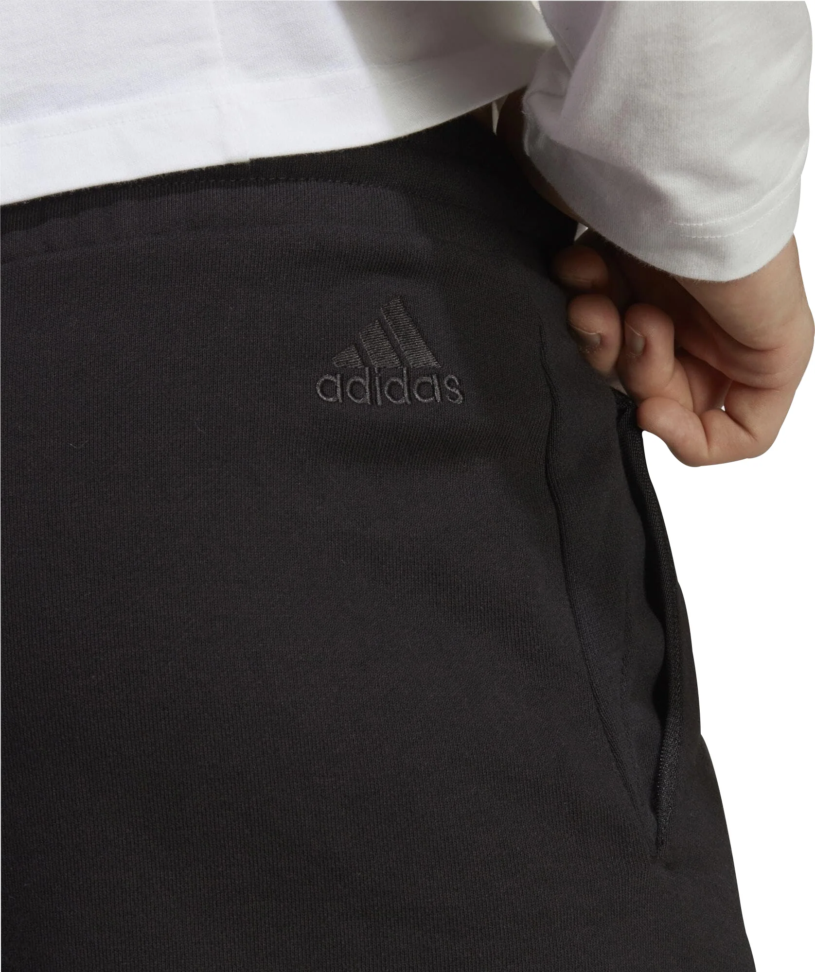adidas Essentials Big Logo French Terry Mens Training Shorts - Black - Image 4