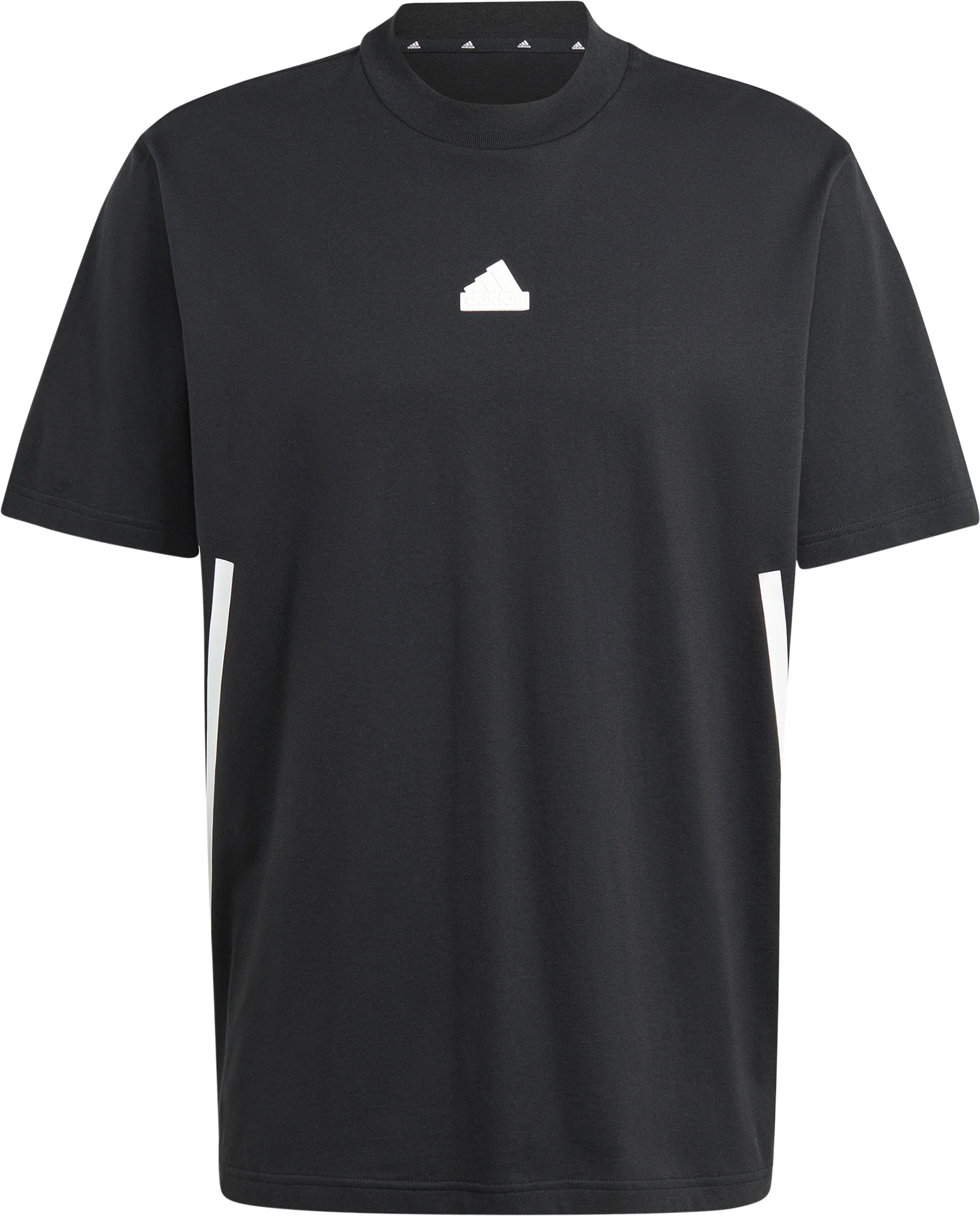 adidas Future Icons 3 Stripes Mens Short Sleeve Top - Black - Image 5