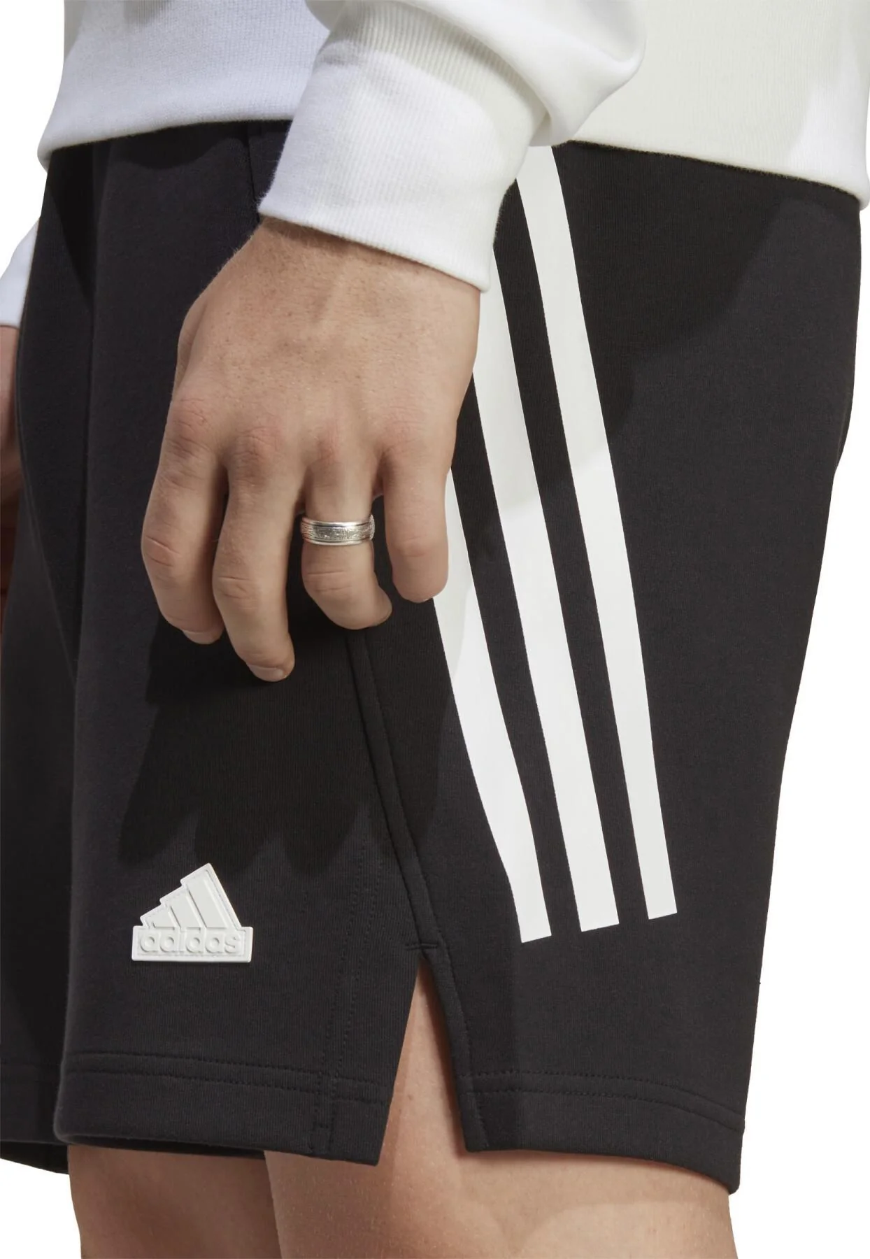 adidas Future Icons 3 Stripes Mens Shorts - Black - Image 4