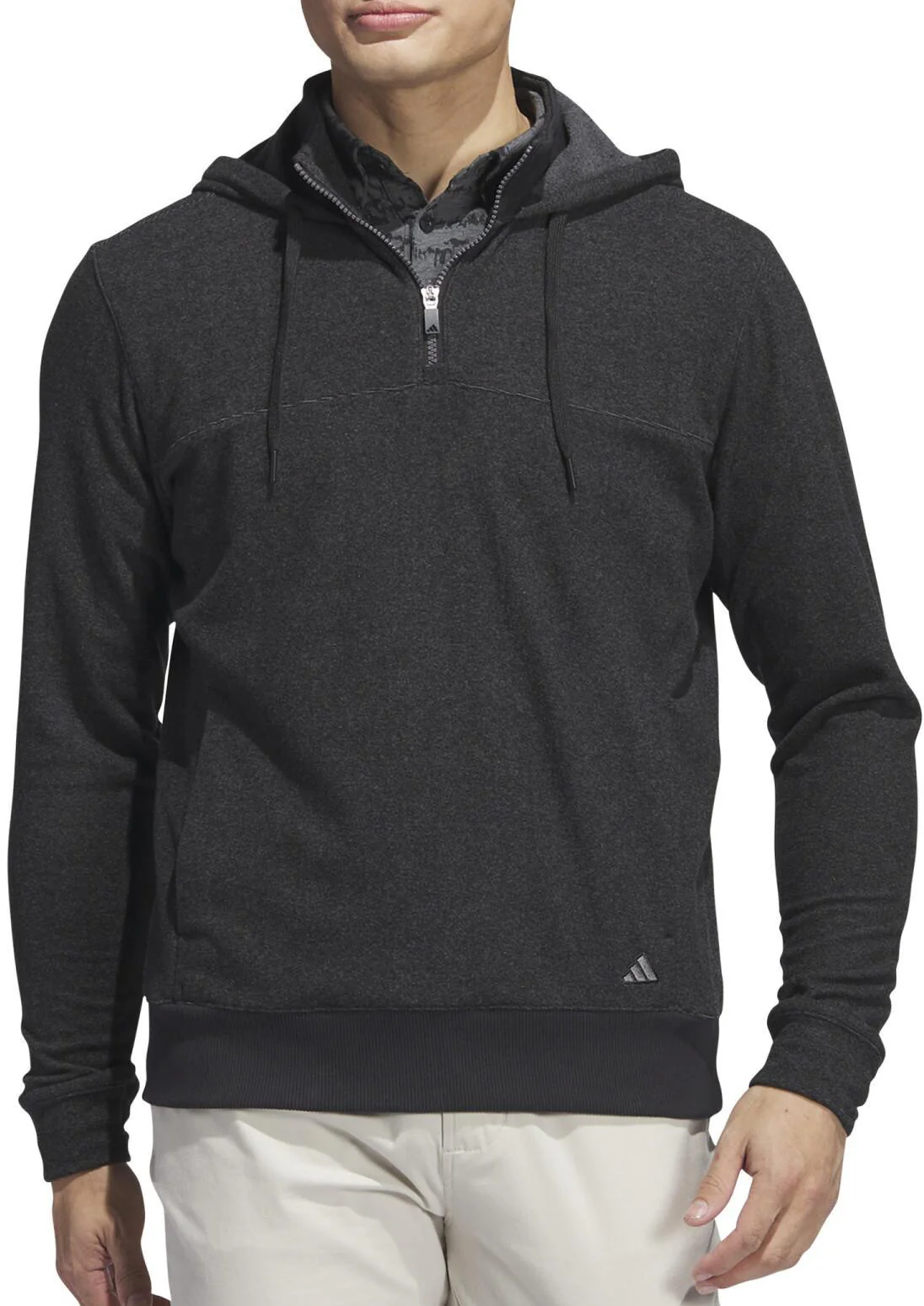 adidas Go To Quarter Zip Long Sleeve Mens Golf Hoody - Black