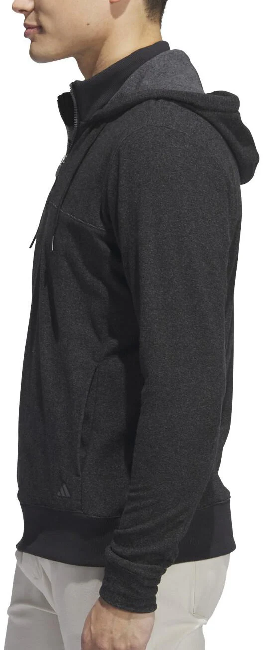 adidas Go To Quarter Zip Long Sleeve Mens Golf Hoody - Black - Image 3